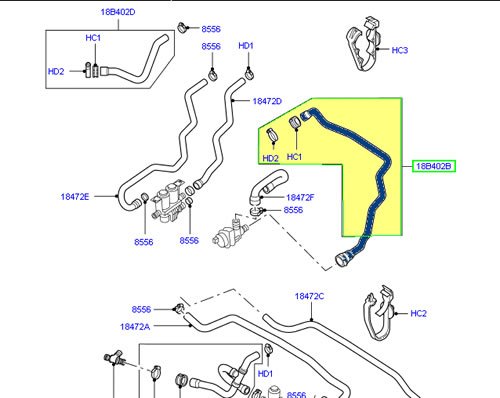 Genuine Land Rover Heater Hose Feed PCH001051 - Compatible with Range Rover 2003-2005 Models | Perfect for Winter Heating System Repairs & Maintenance