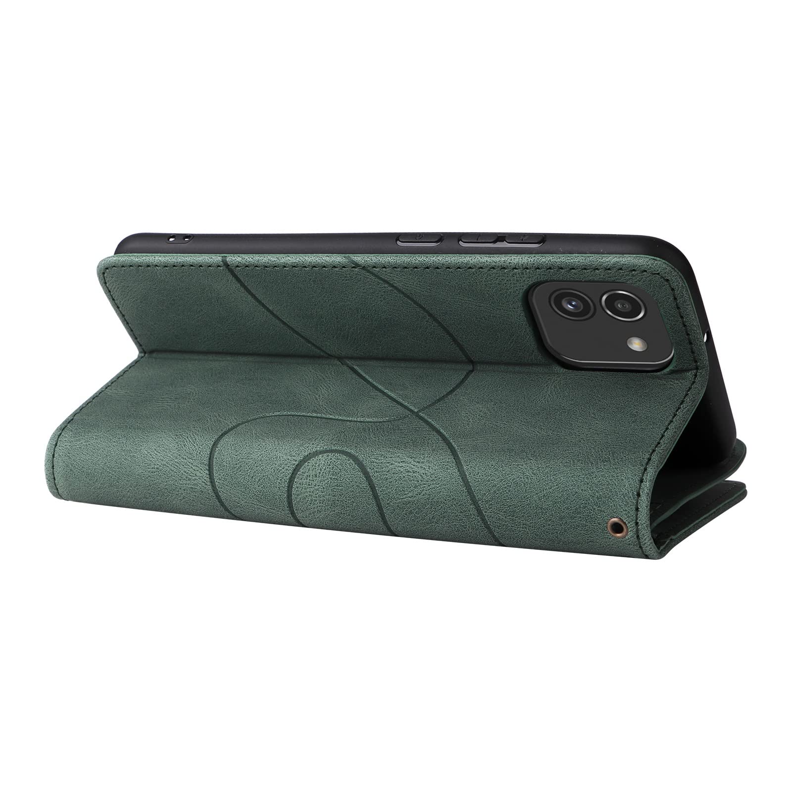 Samsung Galaxy A03 Wallet Phone Case - 9 Card Slots with Zipper Closure, Wrist Strap & Protective Flip Cover (Green) - Perfect for Daily Use, Travel & Hands-Free Convenience