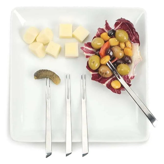 Stainless Steel Appetizer Cocktail Forks - Set of 12 Elegant Small Forks for Parties, Weddings, and Cocktail Hours - Perfect for Hors d'Oeuvres, Desserts, and Canapés