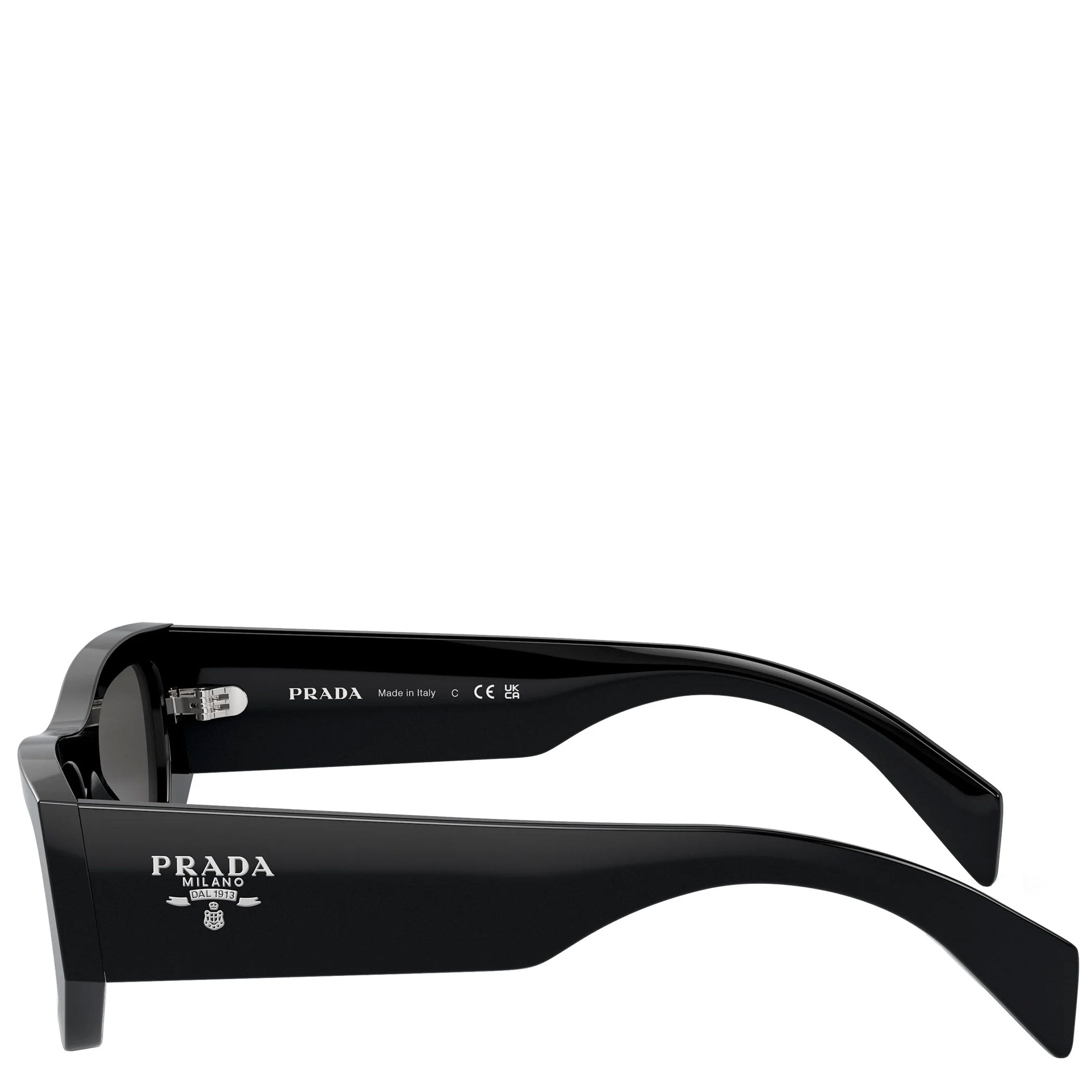PRADA PRA01S Black Rectangle Sunglasses for Women & Men – Stylish UV Protection Shades for Outdoor, Driving & Fashion