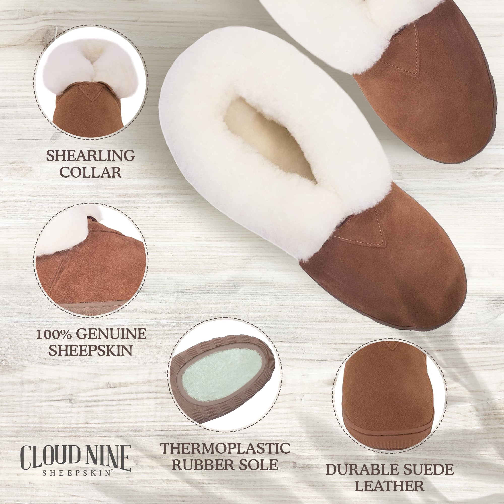 **Women's Genuine Sheepskin Ankle Boots - Soft & Comfortable Indoor/Outdoor Shoes with Thermoplastic Rubber Sole - Perfect for Casual Wear, Office, and Winter Outfits**