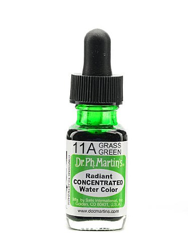 Dr. Ph. Martin's Radiant Concentrated Watercolor Set - Grass Green (1/2 oz, Pack of 3) | Professional Watercolor Paint for Artists, Calligraphy & Illustration | Perfect for Watercolor Painting, Sketching & DIY Crafts