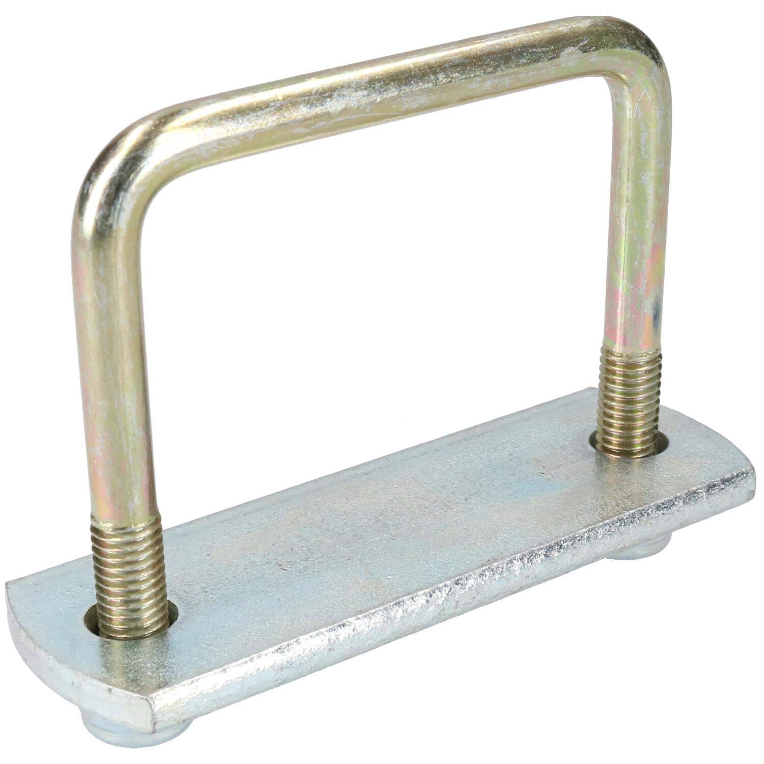 8 Pack M10 80mm x 75mm Heavy Duty U-Bolt and N-Bolt Kit with Steel Plates & Nuts - High Tensile Strength for Automotive, Plumbing, and Construction Applications
