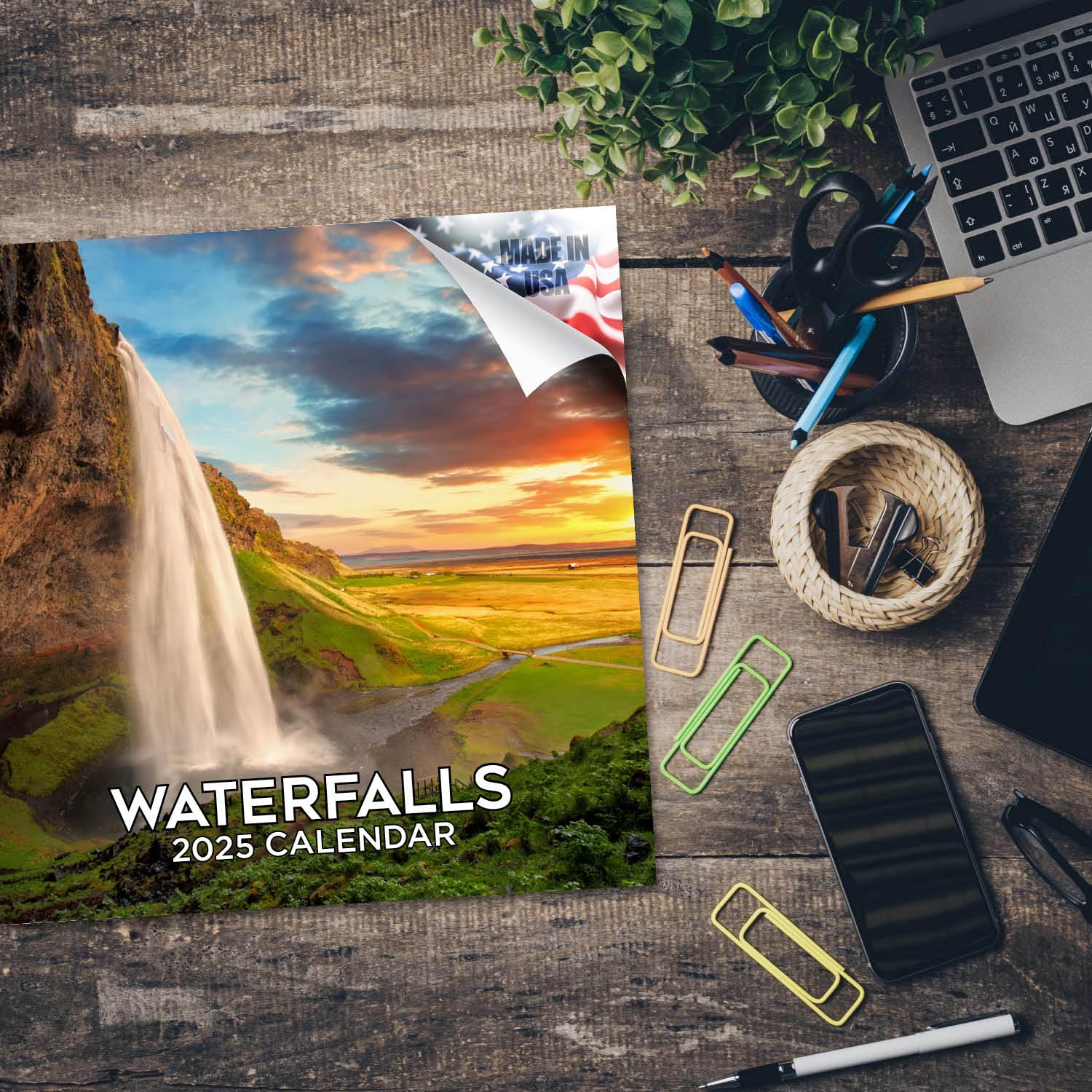 2024-2025 Waterfalls Wall Calendar - 12