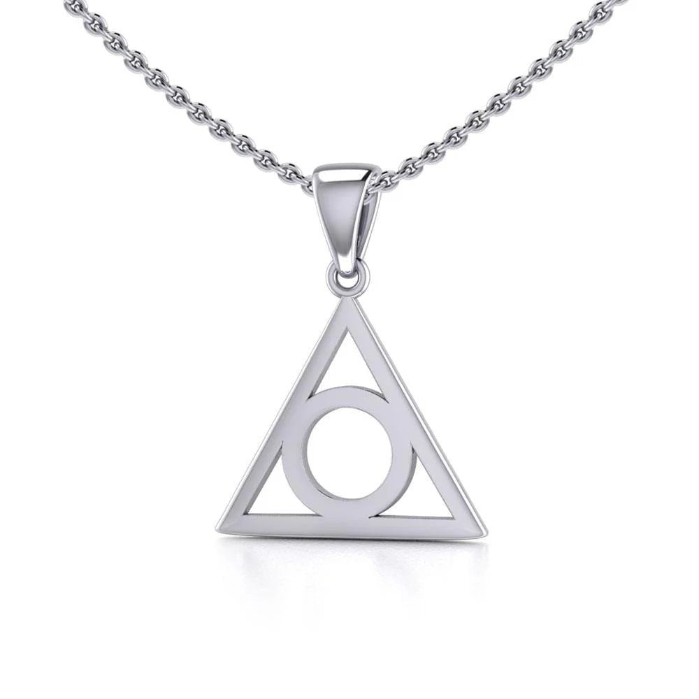 Small Triangle AA Recovery Silver Pendant TP283 - Elegant Spiritual Jewelry for Healing & Meditation | Perfect for Yoga, Reiki & Energy Work