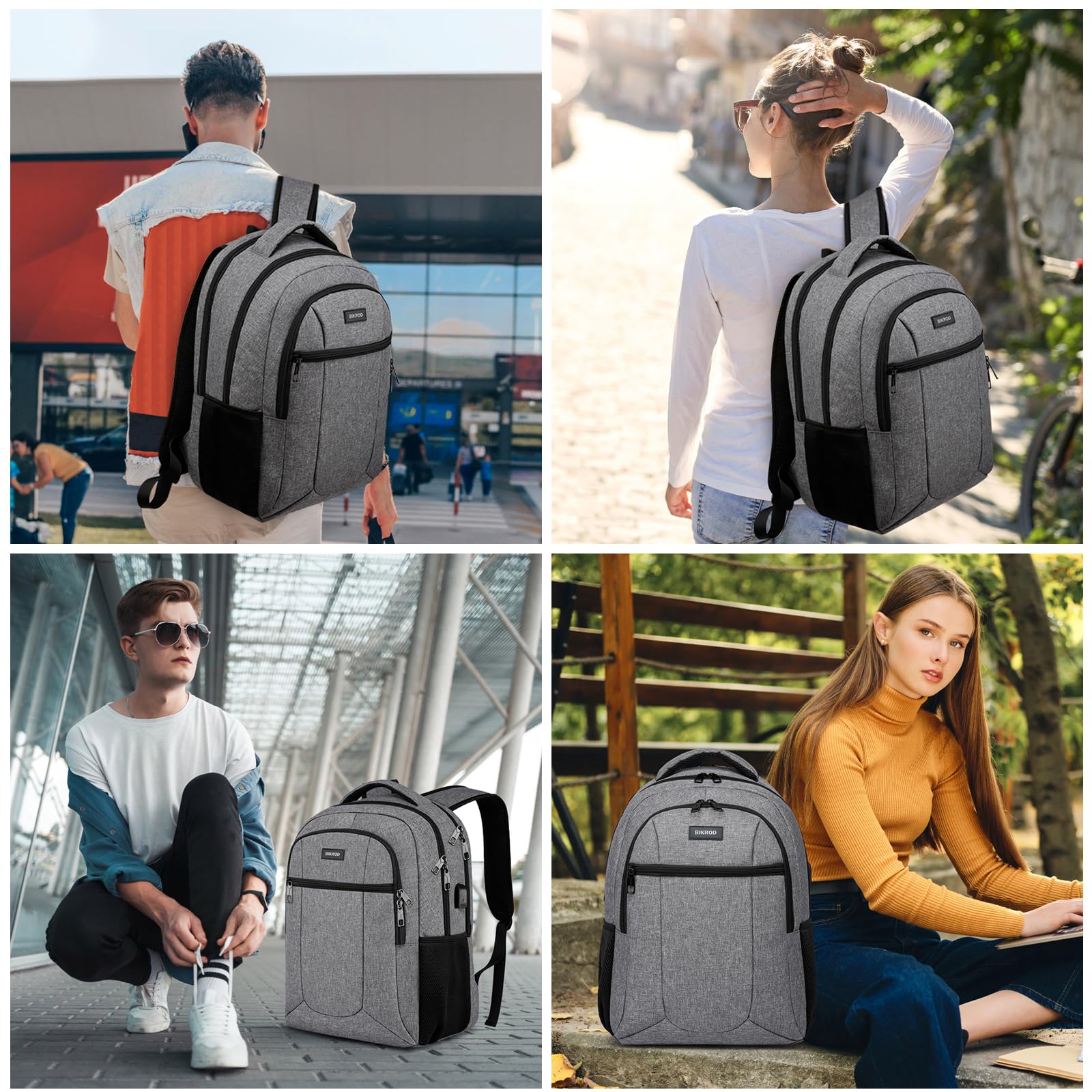 Waterproof Travel Laptop Backpack for Men & Women - Anti-Theft Business Computer Bag with USB Charging Port - Fits 15.6 Inch Laptop - Perfect for School, Work, Commuting & Air Travel