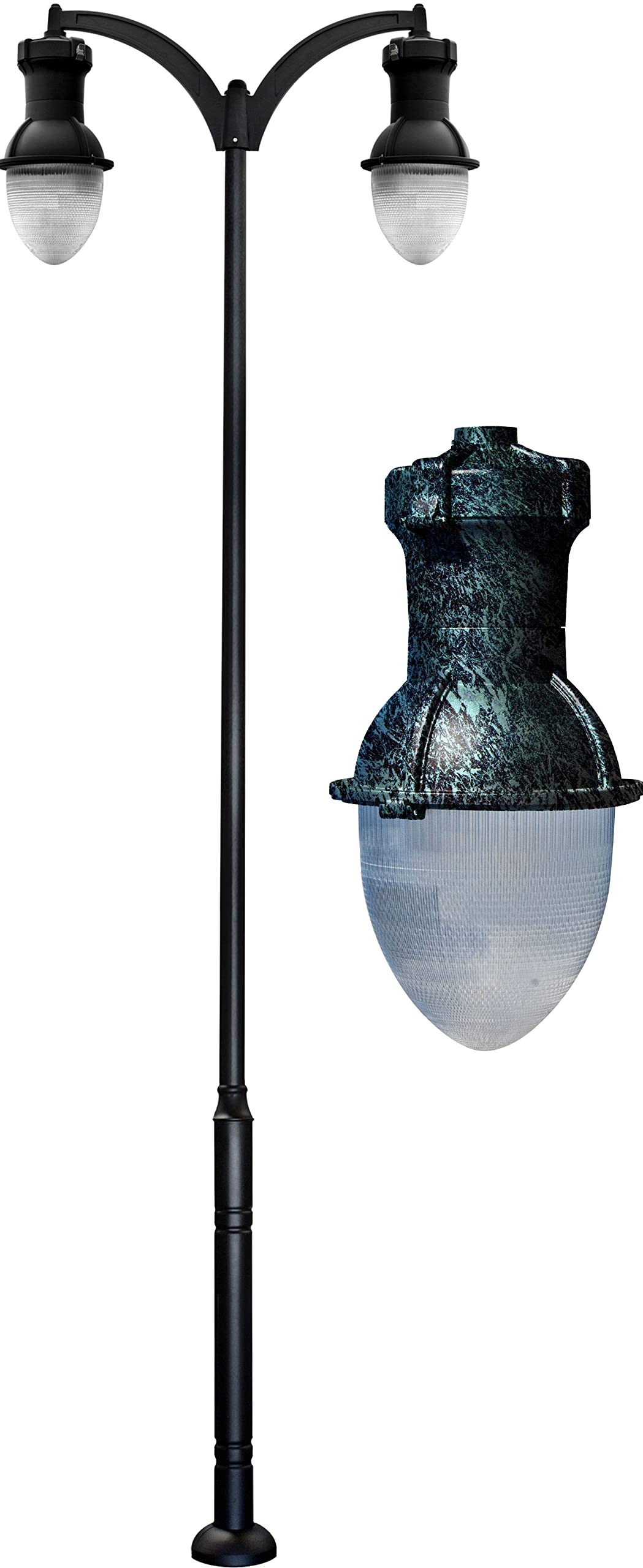 GM9280-LED120-VG 2x120W LED Drop Light Post Fixture with Mogul Base, 120-277V, Verde Green - Perfect for Outdoor Pathway, Garden, and Landscape Lighting