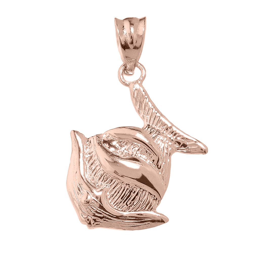 14K Rose Gold Textured Clownfish Charm Pendant - Elegant Jewelry for Women, Perfect Gift for Birthdays, Anniversaries & Beach Vacations