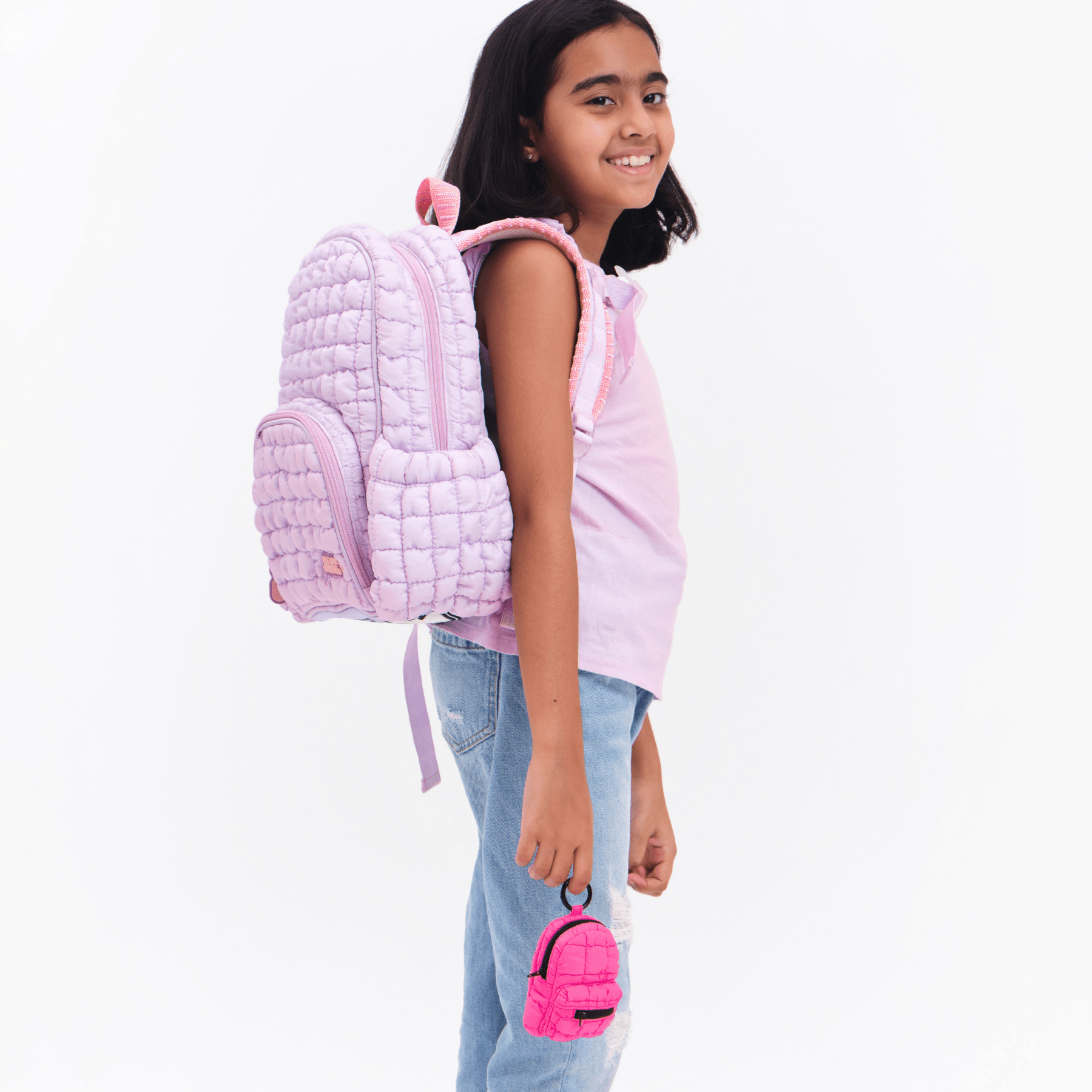 Stylish Boba Small Backpack for Women - Trendy Lilac Bloom Design | Perfect for College, Travel & Everyday Use