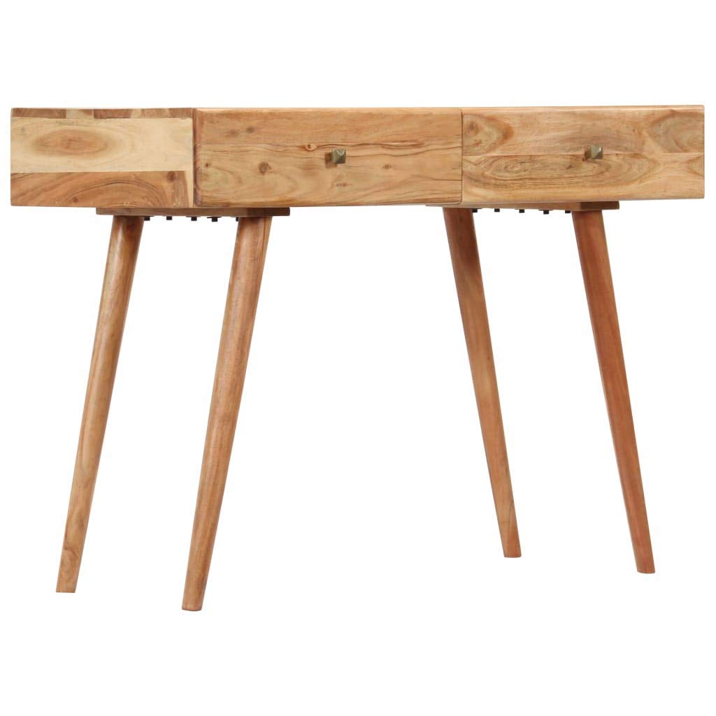 FAMIROSA 39.3x20x29.9 Inch Solid Acacia Wood Computer Desk for Home Office | Study Writing Workstation with Durable Wooden Surface | Perfect for Small Spaces, Apartments & Dorm Rooms