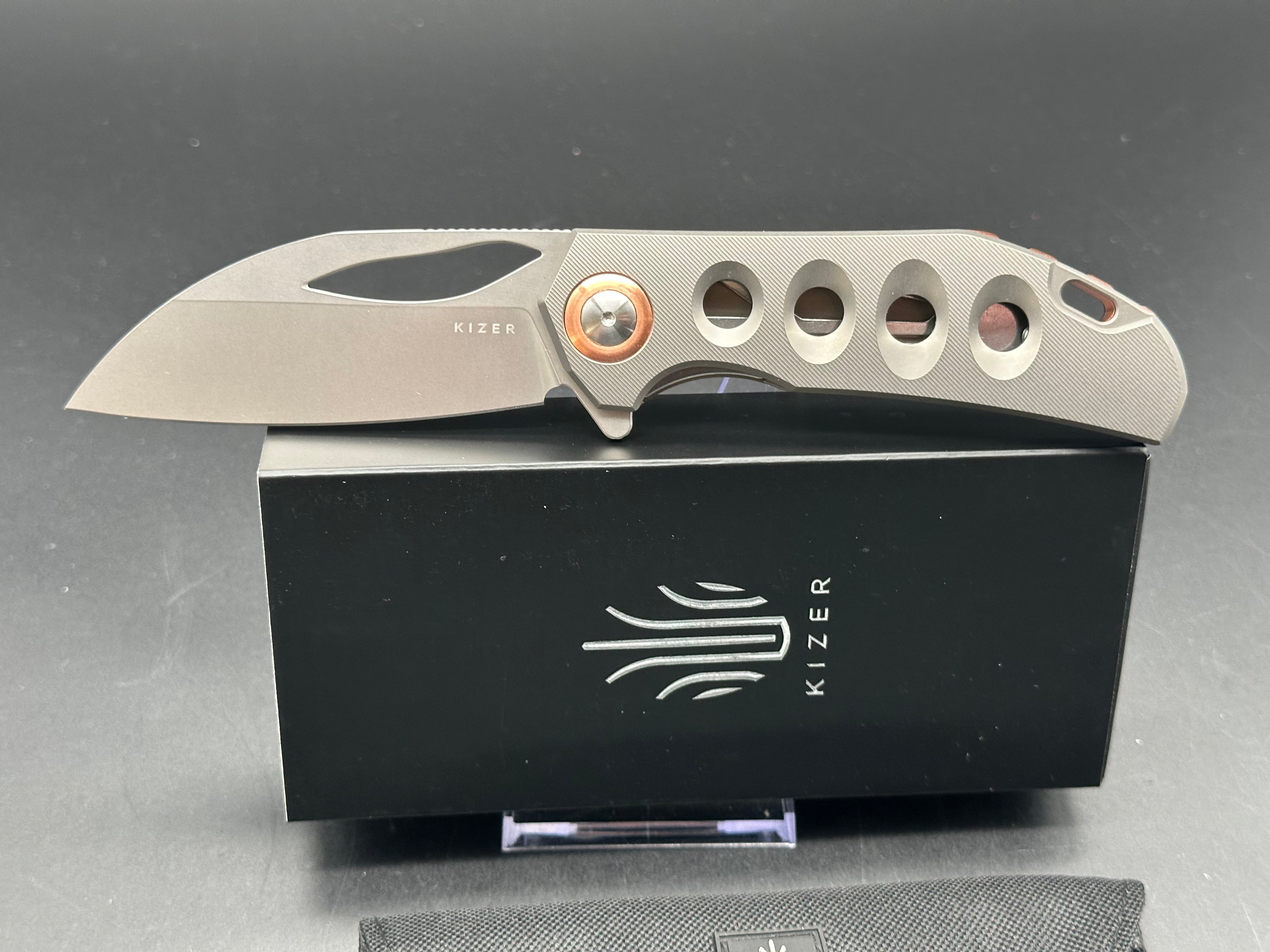 Kizer Hawk Liner Lock Folding Knife - Titanium Handle with S45VN Steel Blade | EDC, Outdoor Survival & Camping Gear