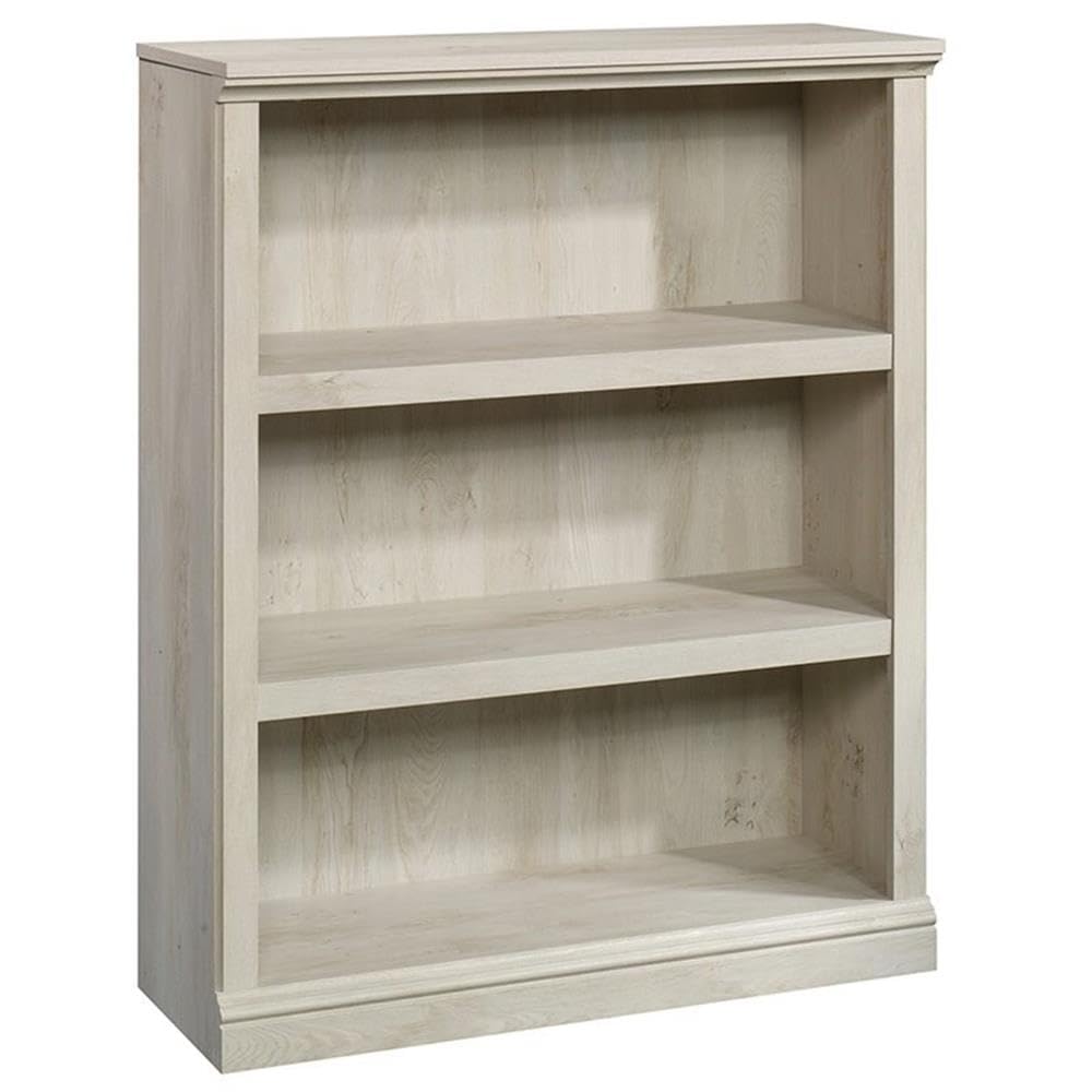 Pemberly Row 3 Shelf Bookcase in Chalked Chestnut - Stylish Wooden Bookshelf for Living Room, Bedroom & Office Storage