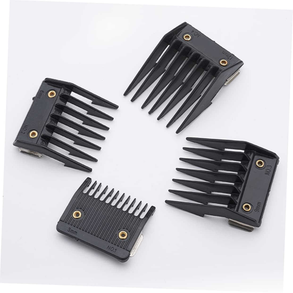 FRCOLOR 8PCS Professional Barber Comb Set - Hair Clipper Guide Attachments for Beard Trimming, Taper Fade, Ear Line & Styling | Detachable Clipper Guards for Men's Grooming & Hairdressing Tools Replacement | Perfect for Home Haircuts & Salon Styling