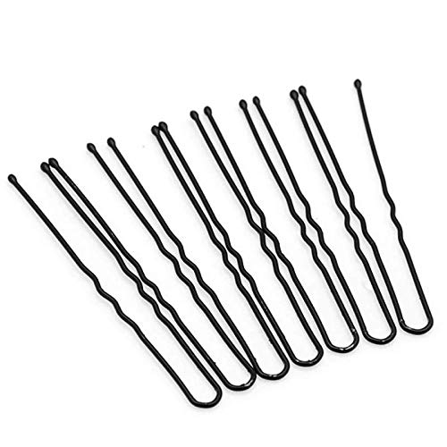 Ghelonadi U-Shaped Metal Bobby Pins - 100 Pack Black Hair Clips for Women & Girls | Secure Bun, Updo & Styling Accessories | Perfect for Weddings, Work & Everyday Hairstyles
