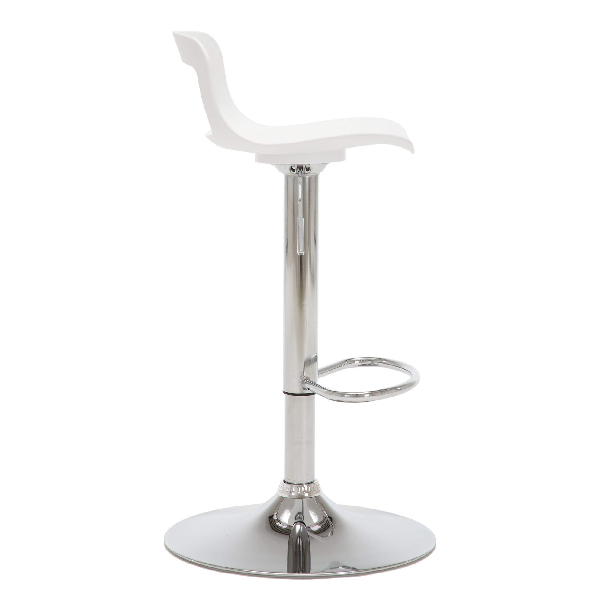 Modern Adjustable Bar Stools Set of 6 - White Plastic Counter Height Stools for Kitchen Island, Breakfast Bar & Home Decor