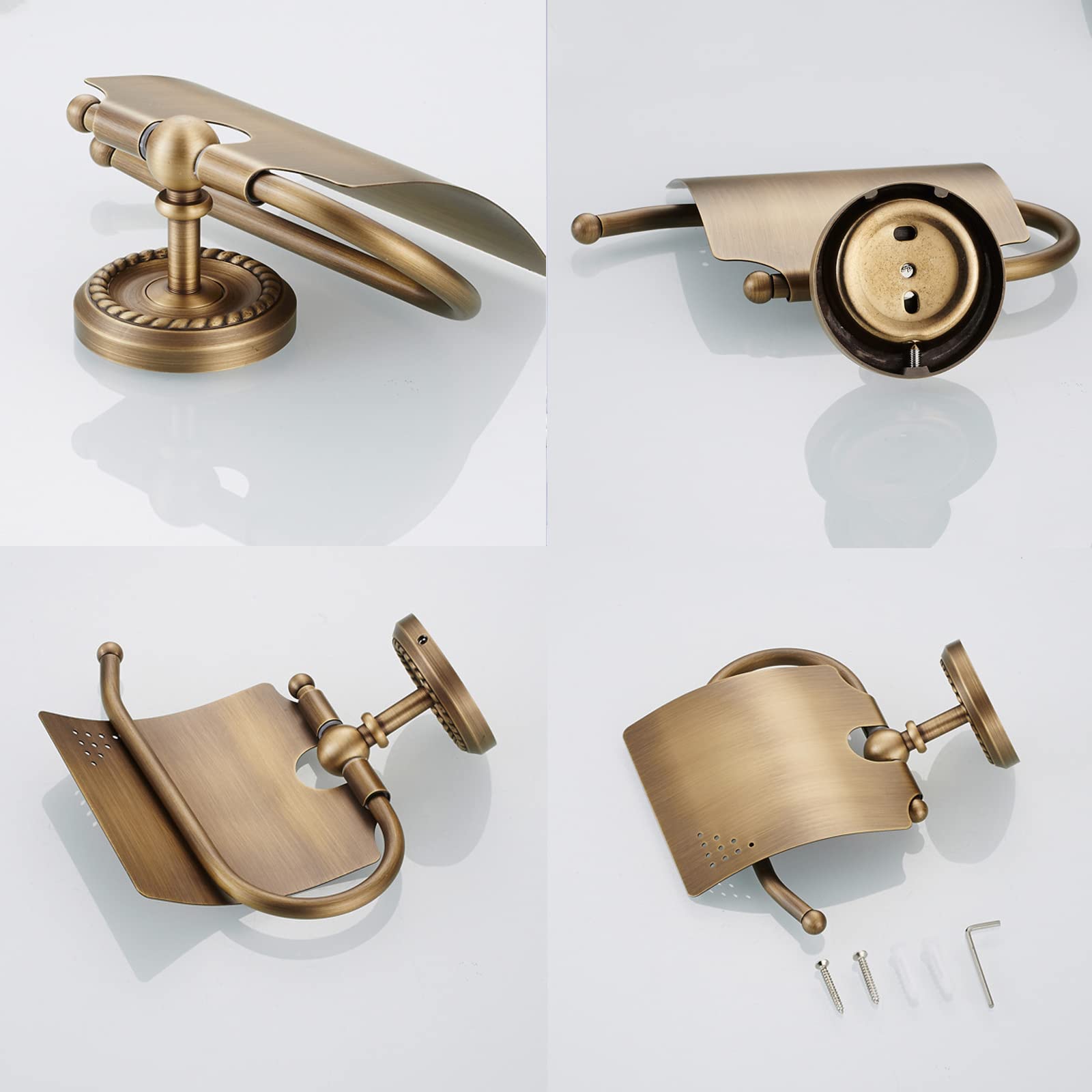 4-Piece Bathroom Hardware Set - Antique Brass 23.6