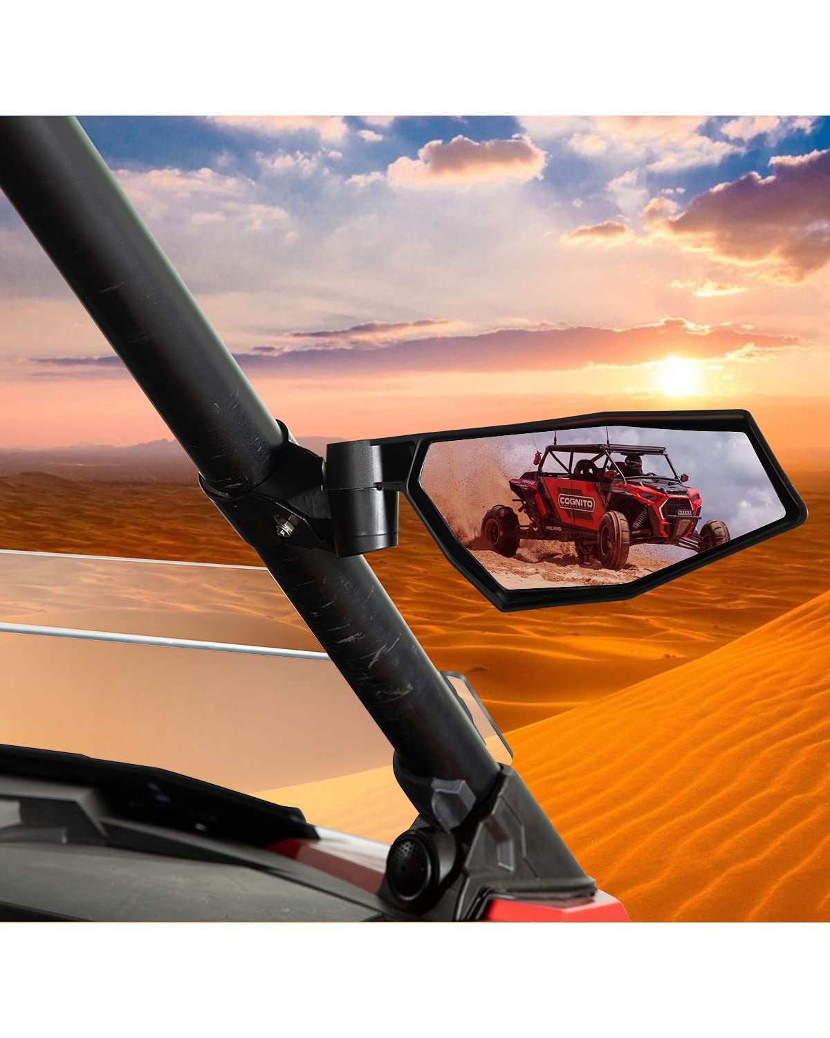 A & UTV PRO Adjustable Break-Away Folding Side View Mirrors for 2020-2025 Polaris RZR Pro XP, 2022-2025 RZR Pro R, 2022-2024 RZR Turbo R – Durable Replacement for OEM #2883762 (2-Piece Set) – Perfect for Off-Roading, Trail Riding & Side-by-Side Adventures