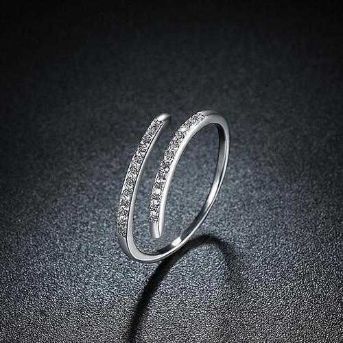 Elegant Pave Crystal Swirl Ring - Minimalist & Dainty Jewelry for Women - Perfect for Weddings, Anniversaries & Everyday Wear