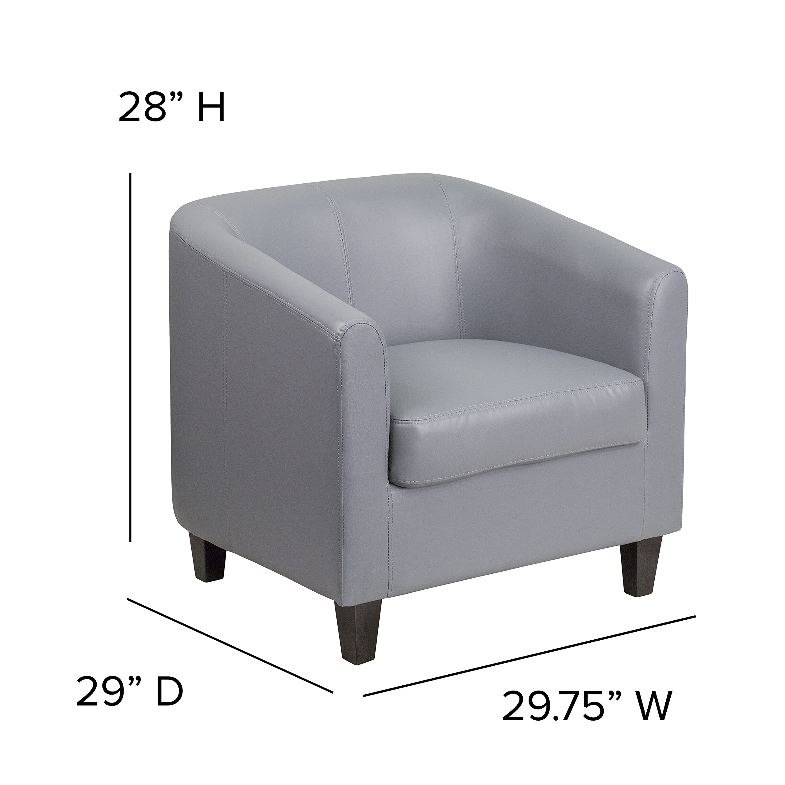 Premium Gray LeatherSoft Lounge Chair - Ultra Comfortable & Stylish Recliner for Living Room, Bedroom, or Office Relaxation