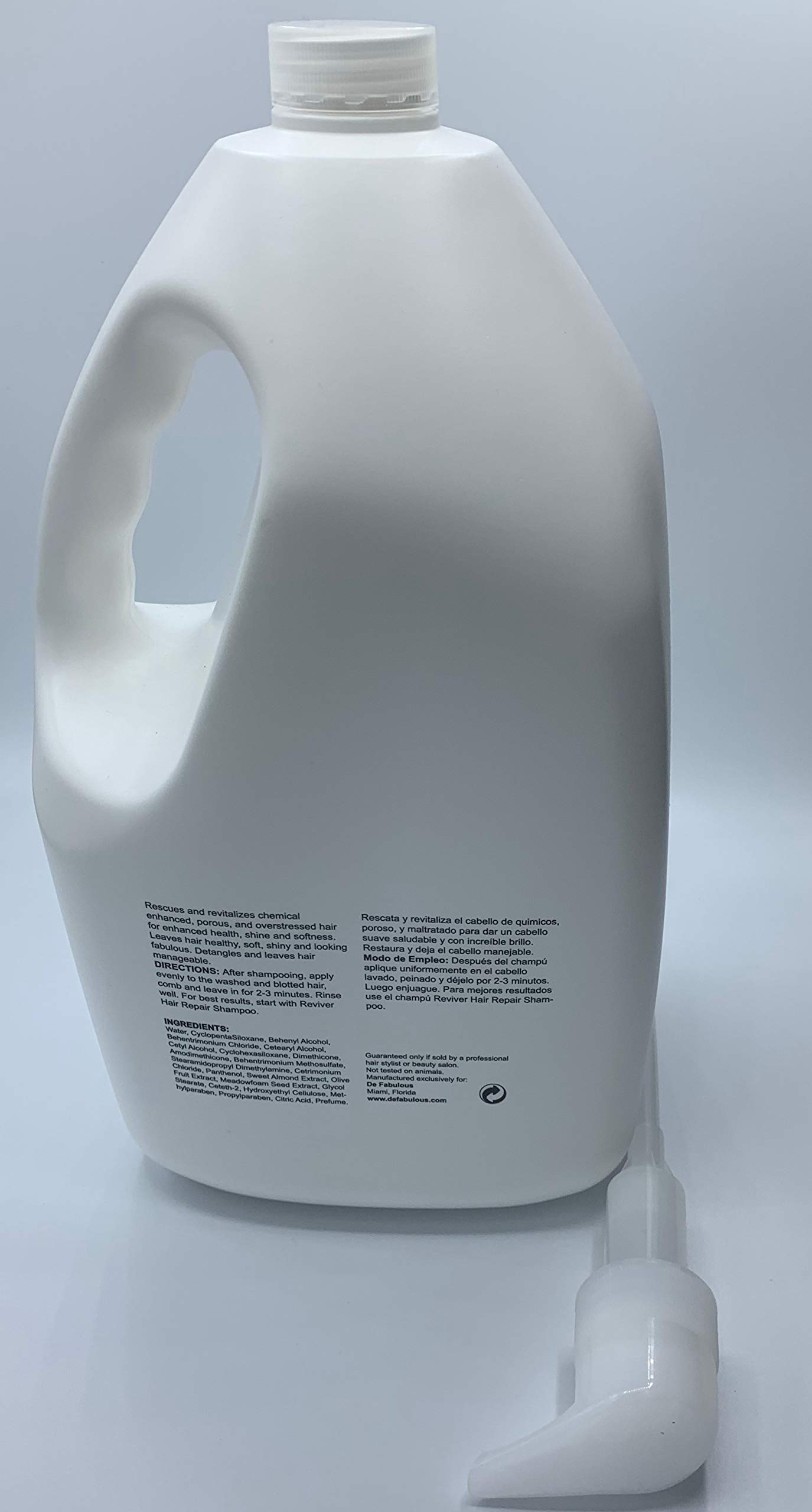De Fabulous Reviver Hair Repair Conditioner - Sulfate Free for Chemically Treated, Porous & Damaged Hair (1 Gallon) | Deep Hydration & Frizz Control for Salon-Quality Results at Home
