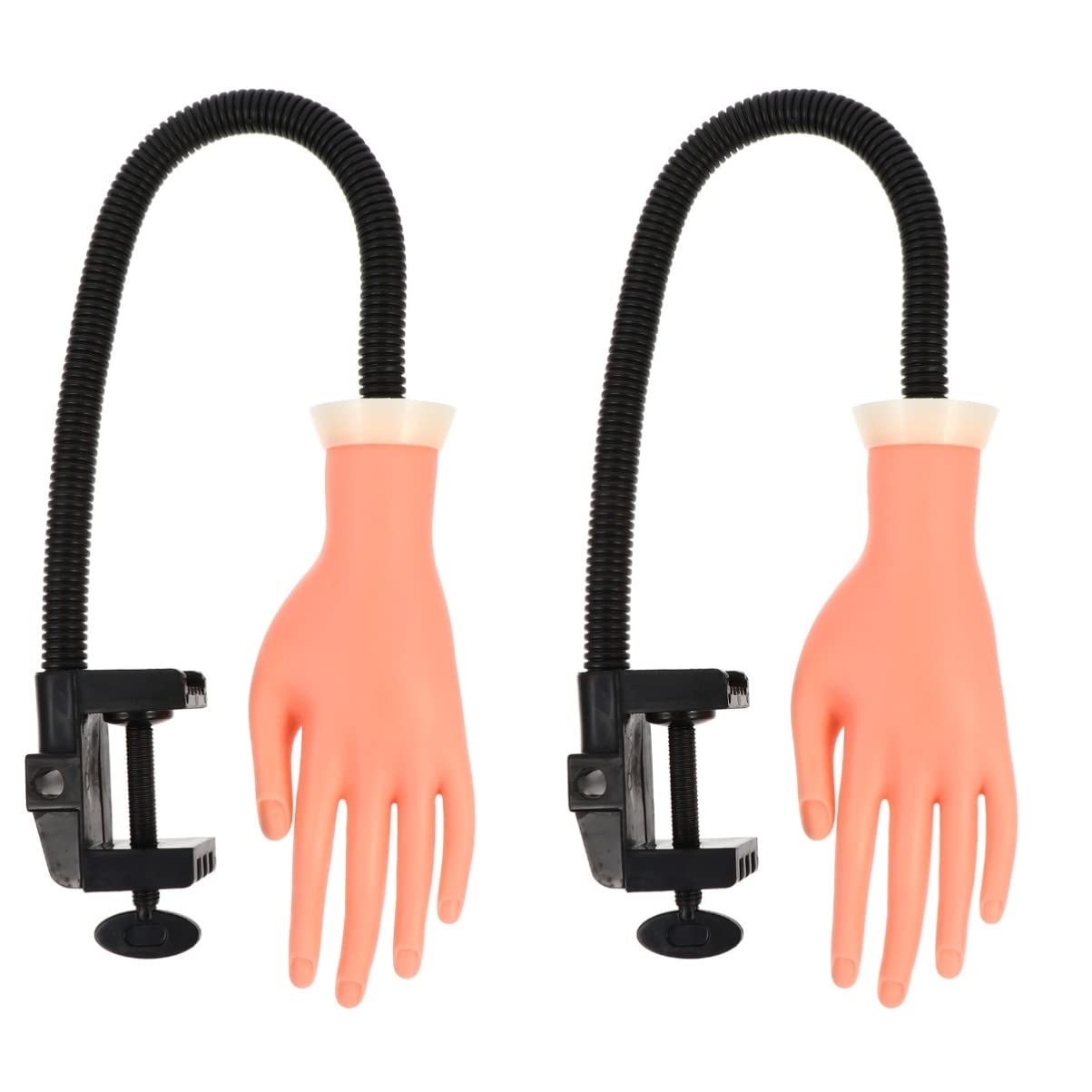 FOMIYES 2-Piece Flexible Manicure Practice Hand Set - Bendable Fake Nails & Acrylic Mannequin for Nail Art Training, DIY & Salon Display | Perfect for Nail Technicians, Students & Home Practice