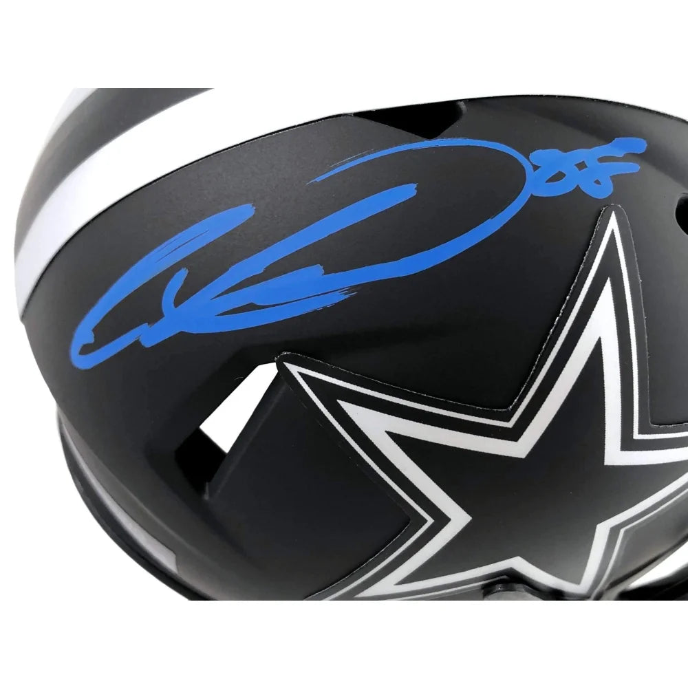 CeeDee Lamb Autographed Dallas Cowboys Eclipse Speed Black Mini Helmet - Signed NFL Collectible for Fans, Display Case & Man Cave Decor