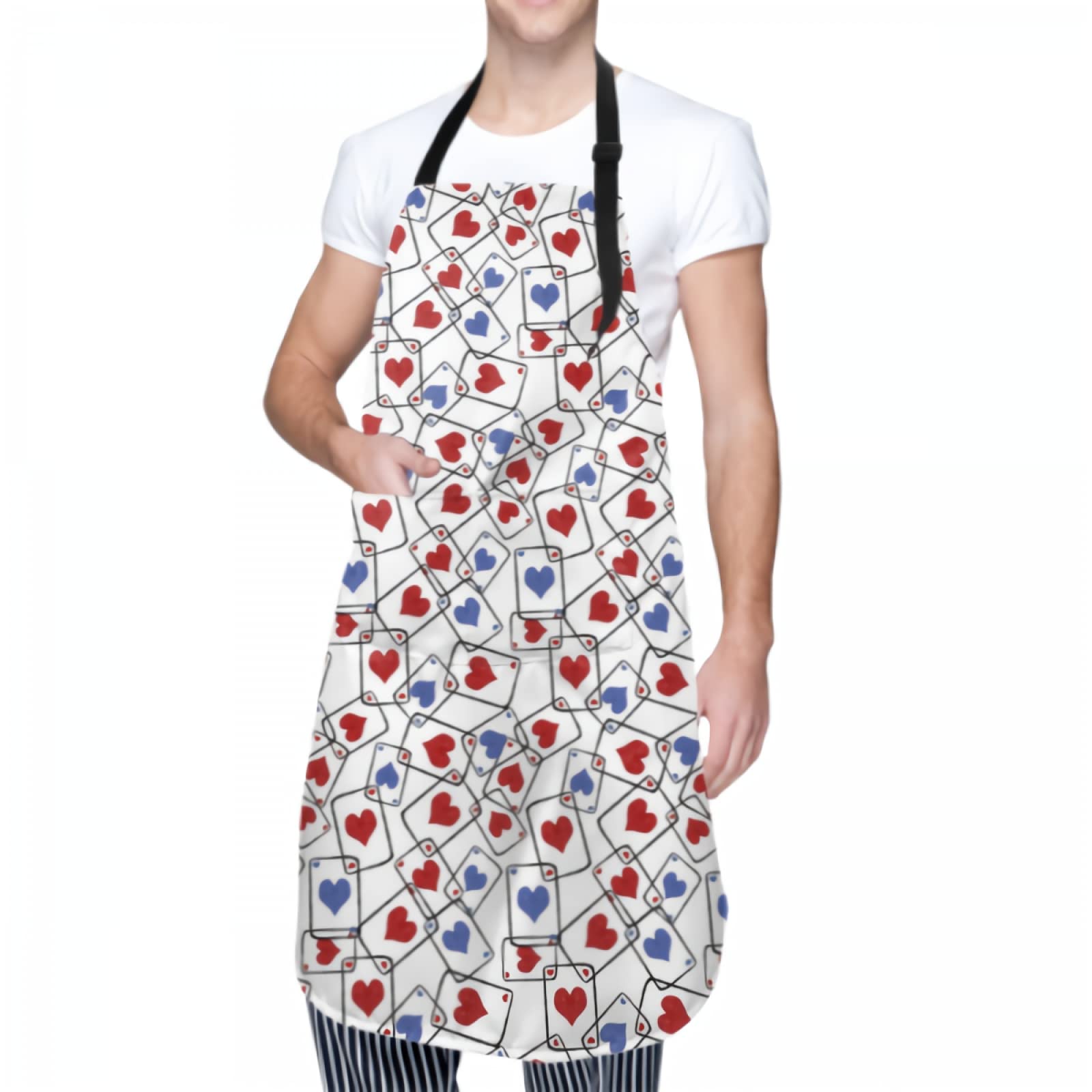 Waterproof Adjustable Kitchen Apron with 2 Pockets - Durable Bib Apron for Cooking, Baking & Grilling - Perfect for Chefs, BBQ & Home Kitchen Use