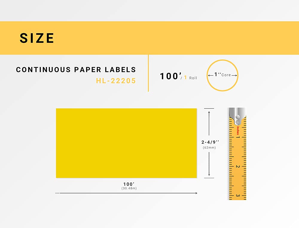 HOUSELABELS Compatible with Brother QL DK-2205 Replacement Label Roll - 2-4/9