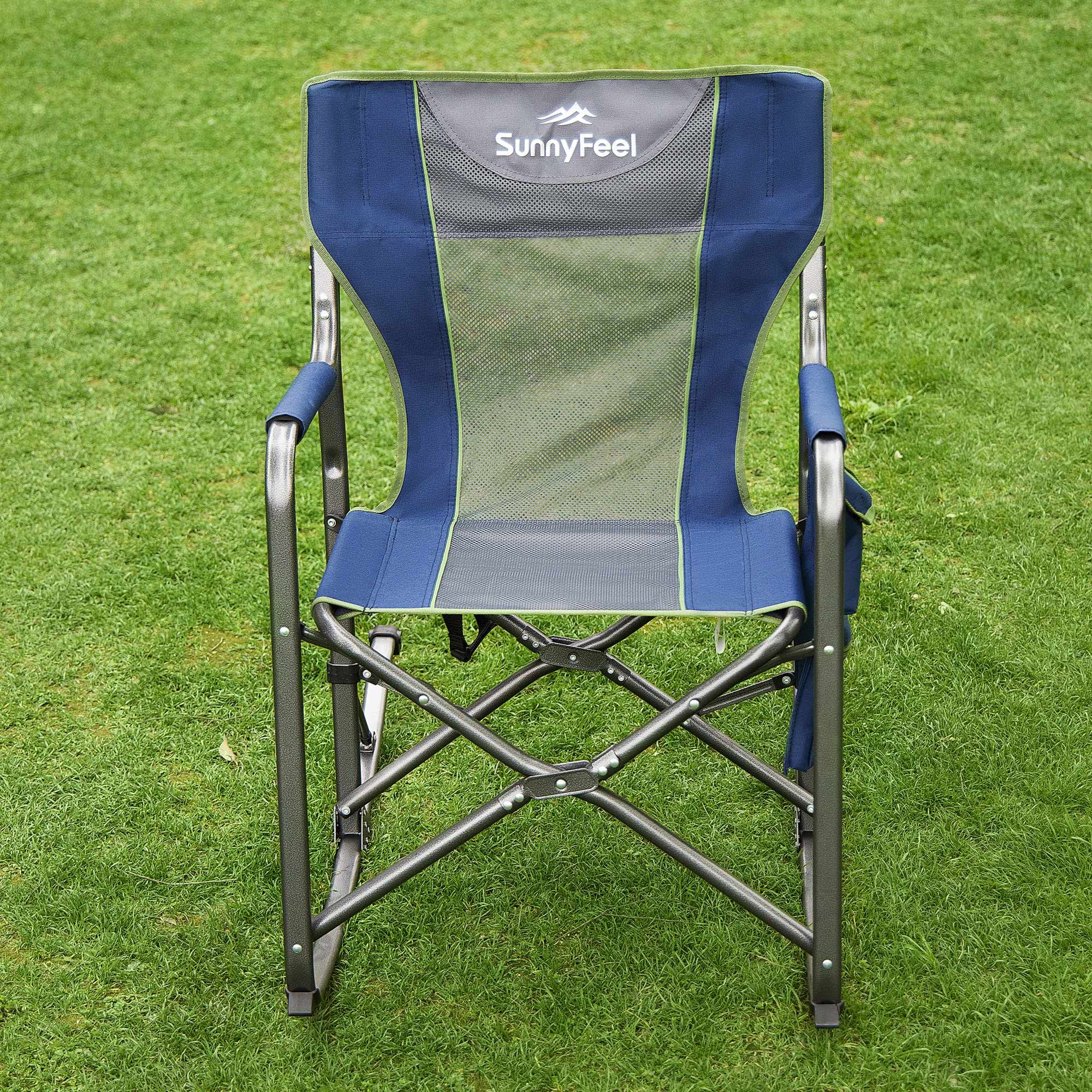 **Heavy Duty Oversized Portable Folding Camping Chair with Side Table & Pocket - Perfect for Beach, Fishing, Picnic, Lawn, Concert & Outdoor Adventures**