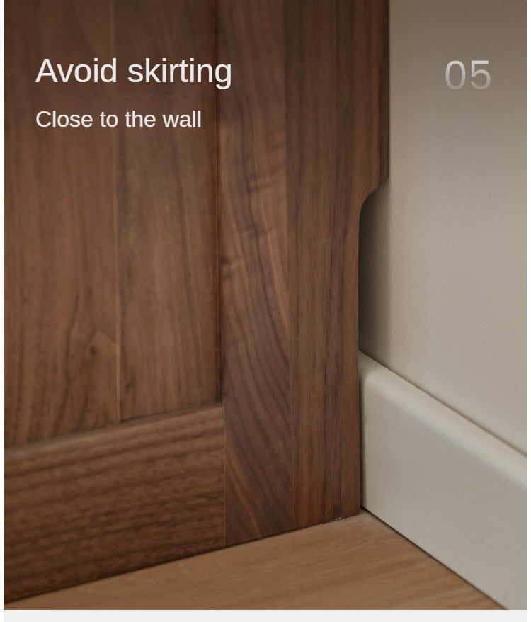 Modern Solid Black Walnut Wood Wardrobe - Stylish & Minimalist Closet Organizer for Bedroom, Walk-in Closet, or Guest Room Storage