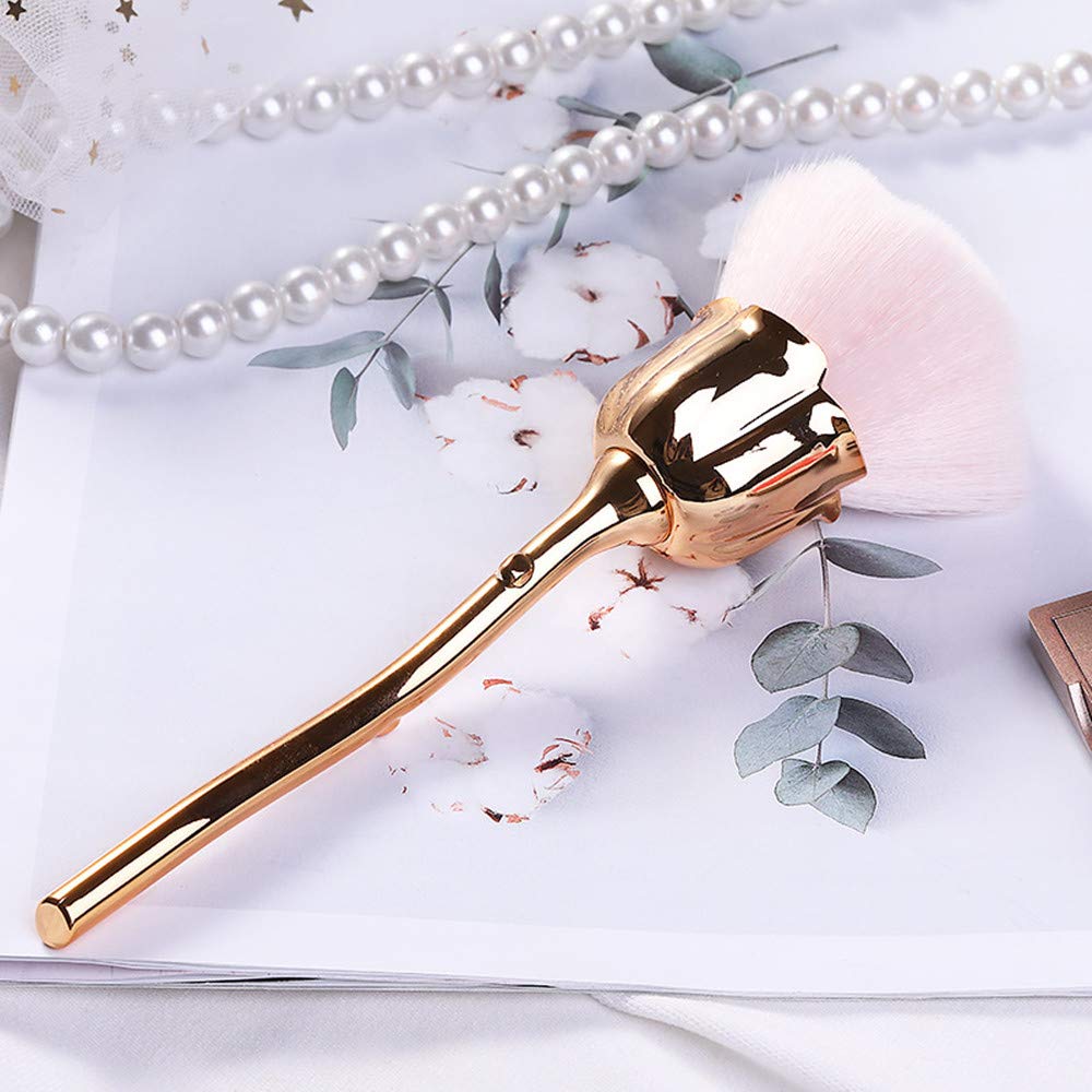 Premium Rose Shaped Makeup Brush Set - 10pcs Professional Foundation, Powder, Blush & Contour Brushes for Flawless Makeup Application | Perfect for Daily Use, Bridal Makeup & Professional Salon
