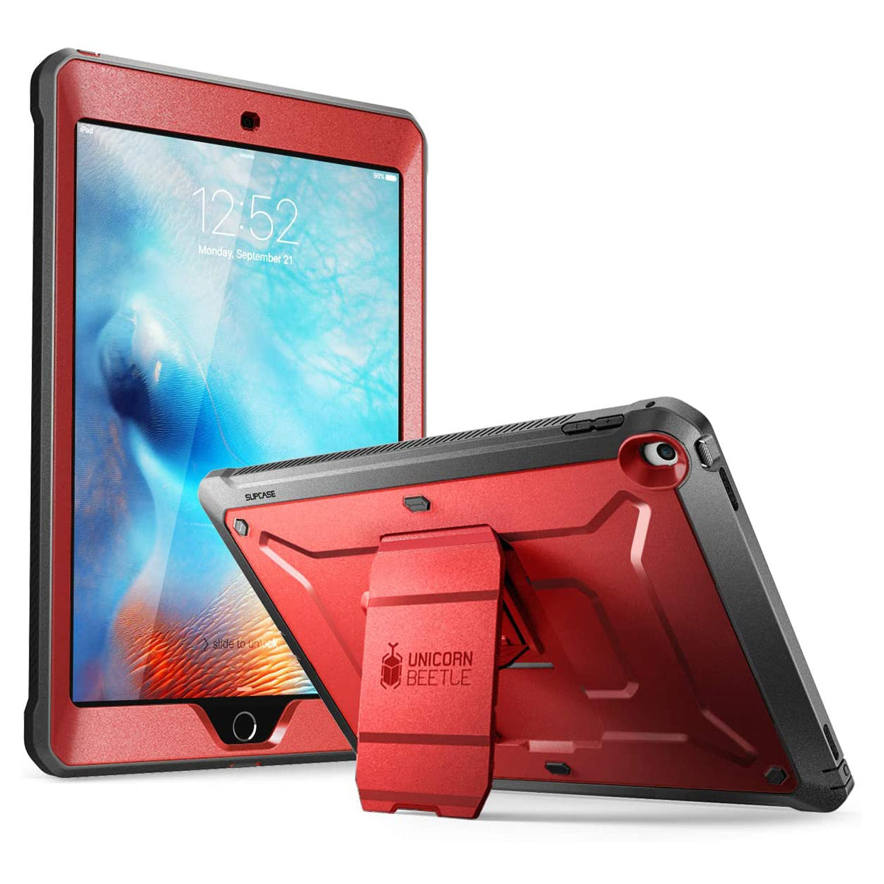 iPad 9.7 Inch Unicorn Beetle Pro Full Body Protective Case - Metallic Red | Shockproof, Durable Cover for iPad 7th/6th/5th Gen | Perfect for Work, School & Outdoor Activities