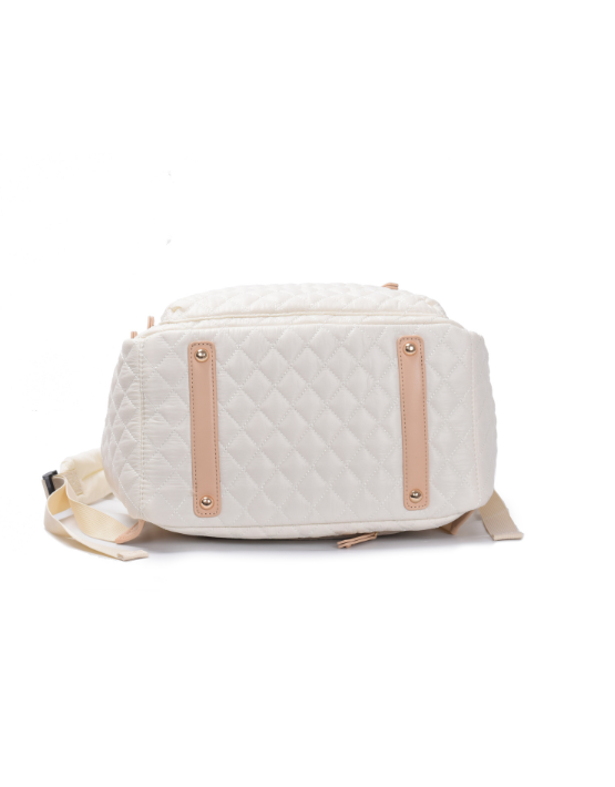 Tosca MET981 Metro Fashion Quilted 15-inch Laptop Backpack for Women & Men - Water-Resistant School, College, Travel & Work Commuter Bag - Mushroom Color