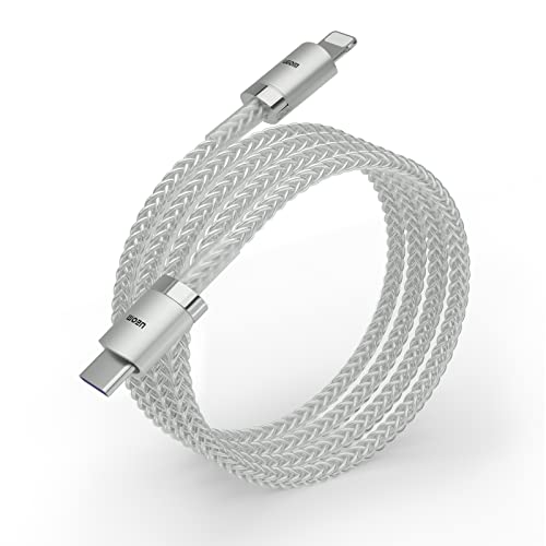 THUCLOYO 6.6FT USB-C to Lightning Cable - Fast Charging & Data Sync Compatible with iPhone 14/13/12/11/X/8/7/6 Plus, iPad, AirPods - Durable Nylon Braided Cord for Home, Office & Travel Use