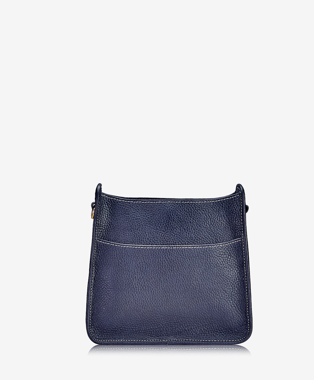 Elle Navy Pebble Grain Leather Crossbody Bag - Stylish & Durable for Women, Perfect for Work, Travel & Everyday Use