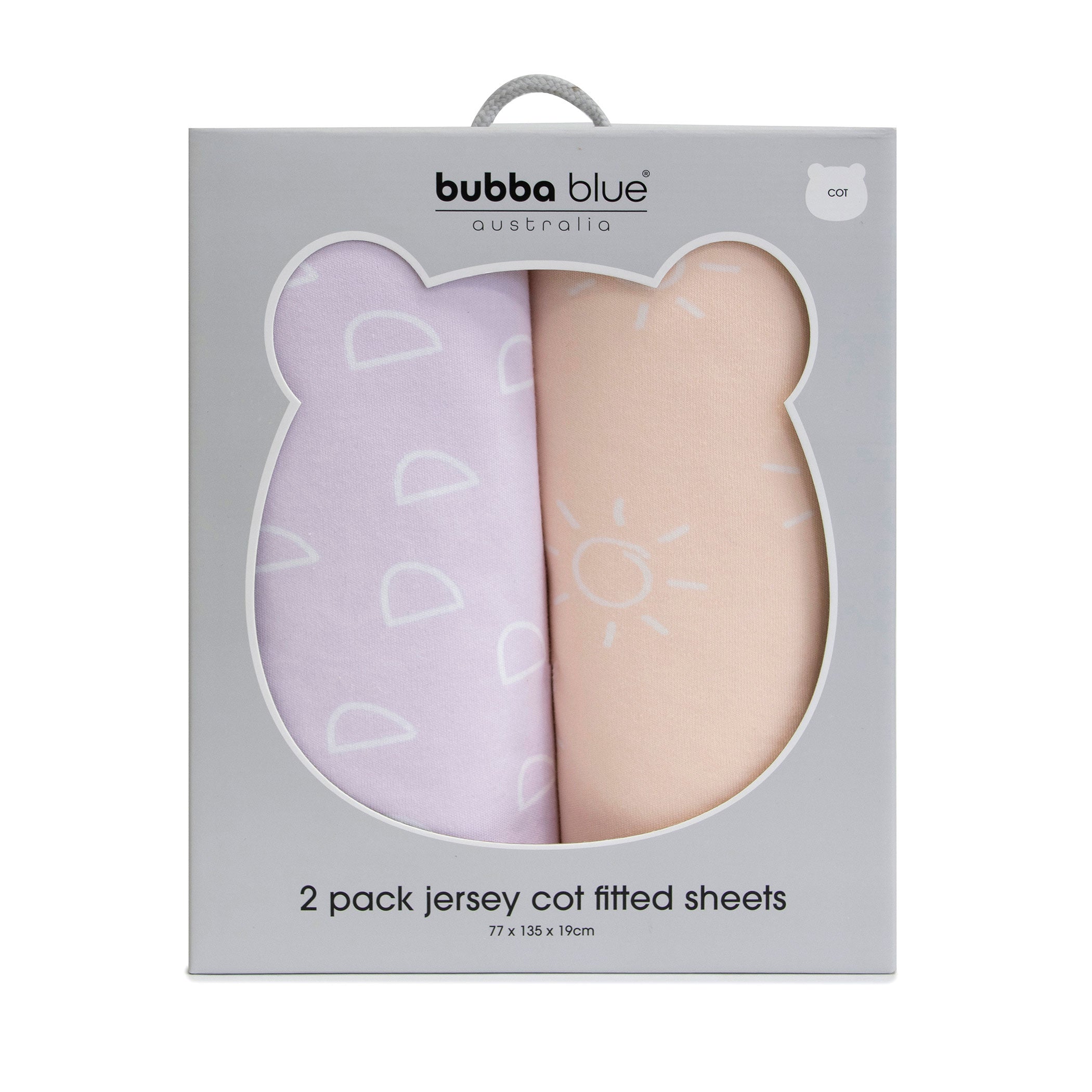 Nordic 2-Pack Jersey Cotton Fitted Sheets - Soft Peach & Lilac Colors - Perfect for Cribs, Toddler Beds & Daycare Centers