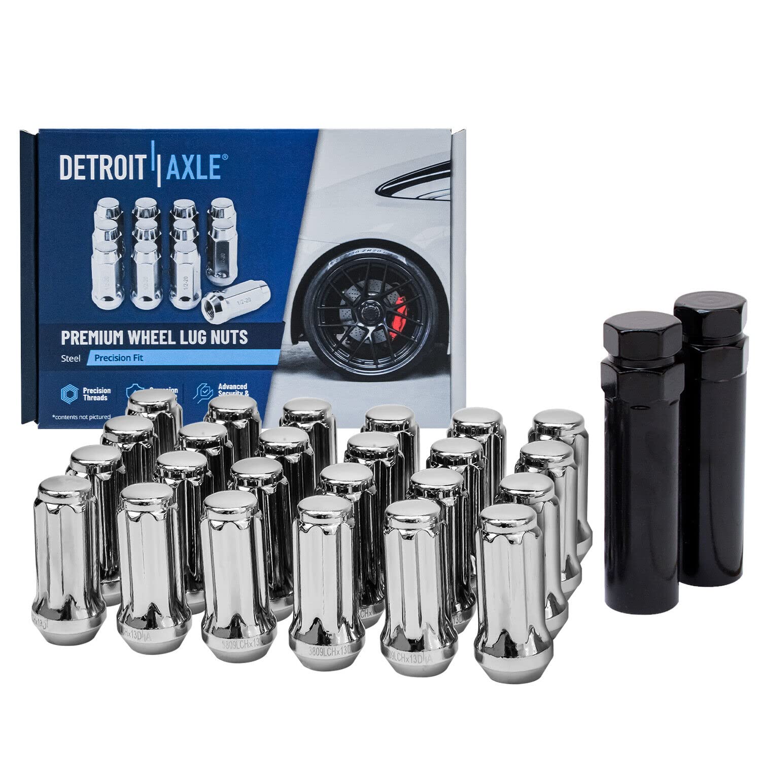 Detroit Axle Wheel Bearing Hub Kit - Compatible with Buick Enclave, Chevrolet Traverse, GMC Acadia, Saturn Outlook - Front & Rear Wheel Bearing Replacement with Lug Nuts & Socket Keys - Perfect for DIY Auto Repair & Maintenance