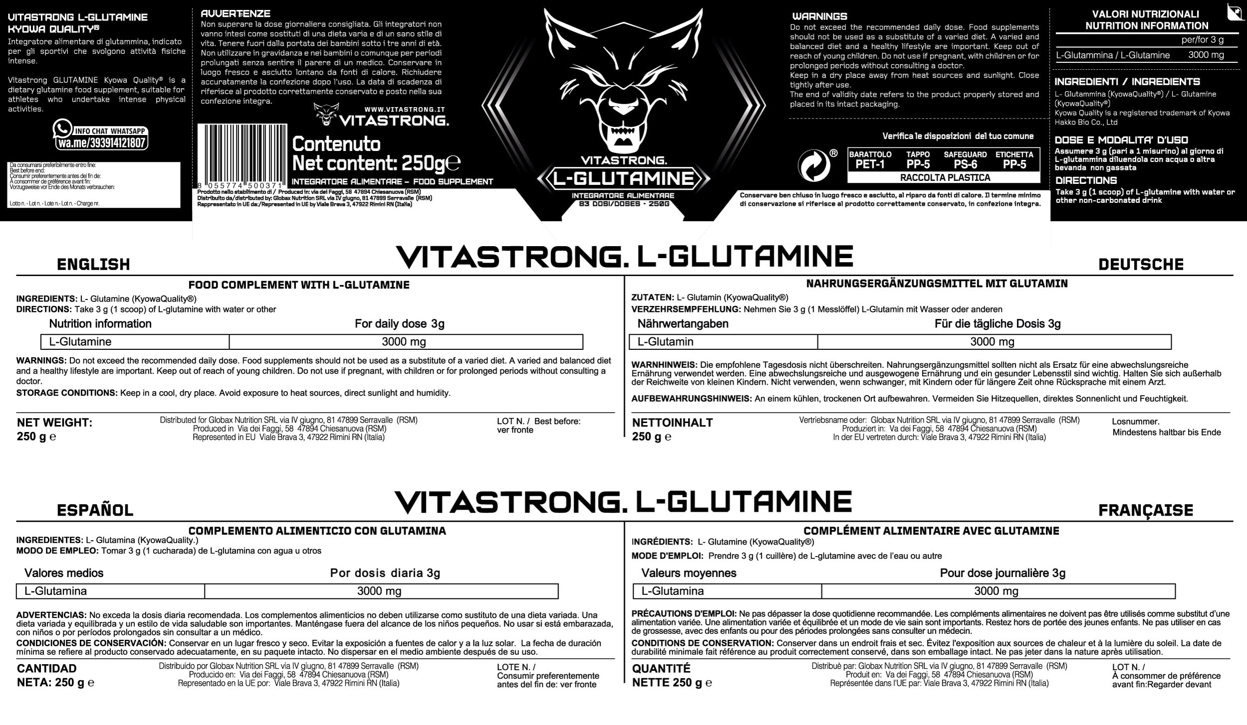 100% Pure KYOWA QUALITY® L-Glutamine Powder - Supports GH Growth Hormone & Muscle Recovery | Ultra-Fine Glutamine Supplement for Athletes | Reduces Post-Workout Fatigue & Soreness | Ideal for Bodybuilding, Fitness Training & Recovery