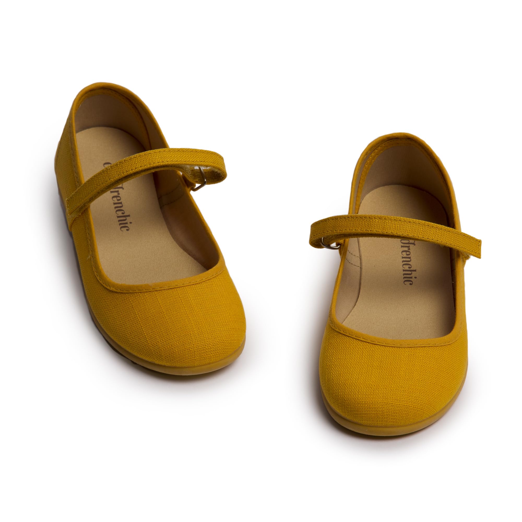 Mary Jane Flats for Girls with Hook and Loop Straps - Comfortable Canvas School Shoes for Weddings, Parties & Everyday Wear - Perfect for School Uniforms, Dressy Occasions and Playtime