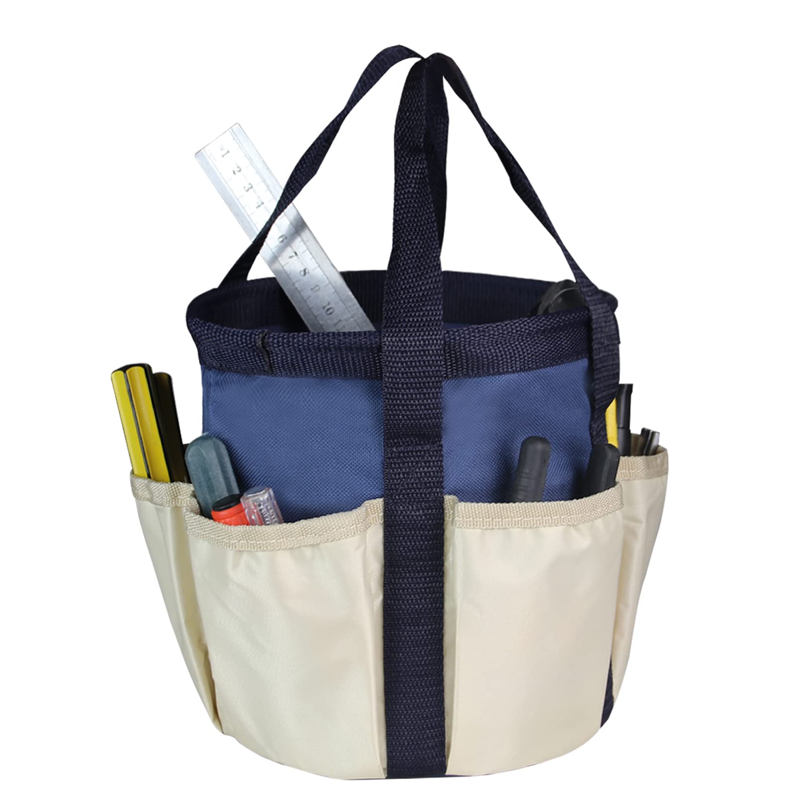 Heavy Duty Garden Tool Bag with 6 Pockets - Waterproof Gardening Tote Organizer for Indoor & Outdoor Use - Perfect for Storing Pruners, Gloves & Small Tools (Dark Blue) - Ideal for Home Gardeners, Landscapers & DIY Enthusiasts