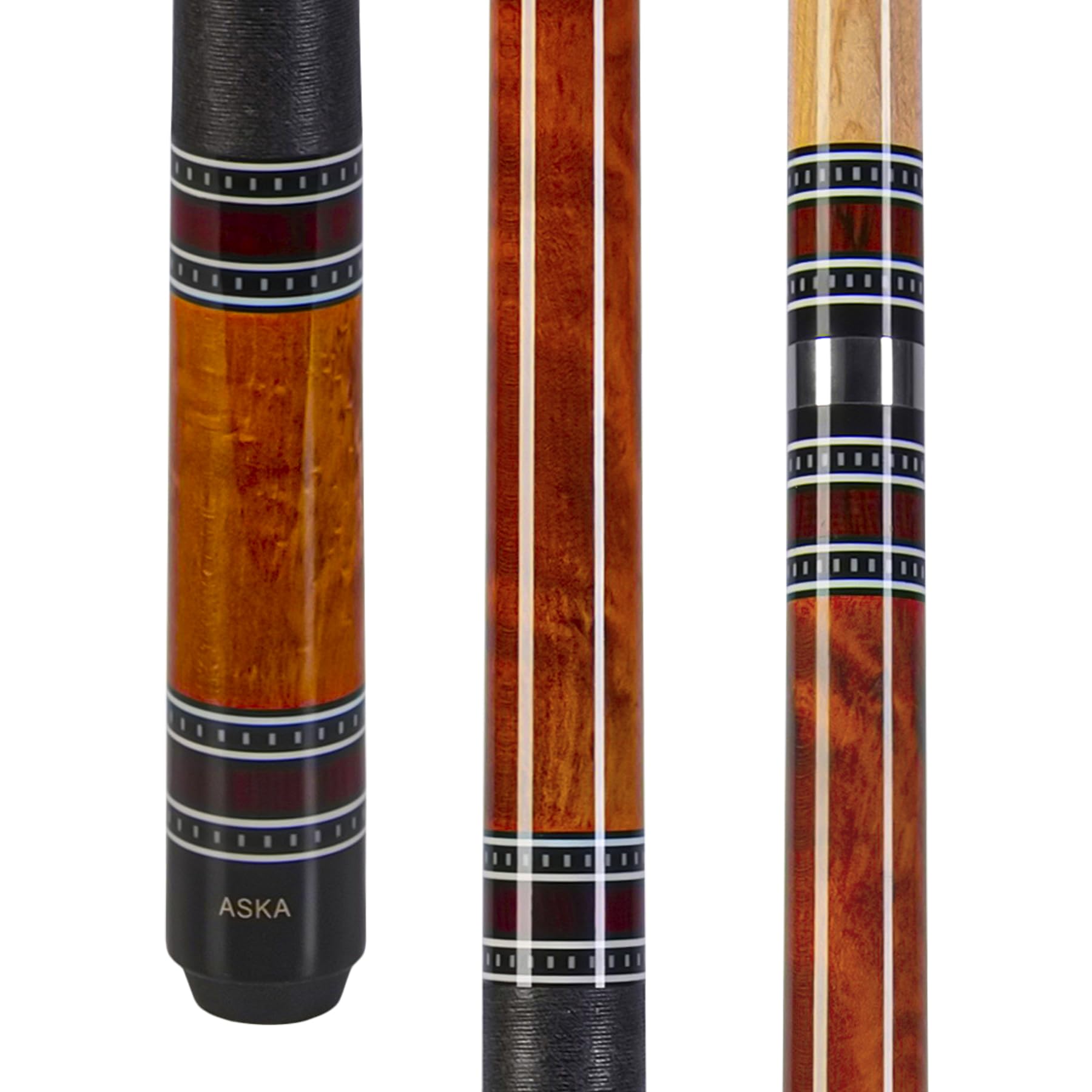 ASKA Ring Series Pool Cue Stick - Premium Maple Wood Butt & Shaft with Decorative Rings, Irish Linen Wrap, Quick Release 12.75mm Tip - Perfect for Professional Billiards, Pool Halls & Home Game Rooms