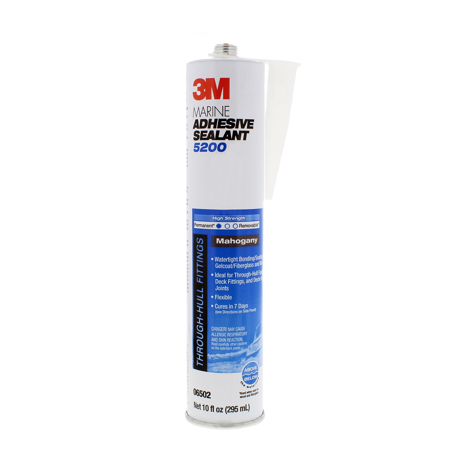 3M 06502 Mahogany 5200 Marine Adhesive & Sealant - 1/10 Gallon - Waterproof Boat & Marine Repair for Fiberglass, Wood & Metal - Ideal for Hull Leaks, Deck Sealing & Underwater Repairs