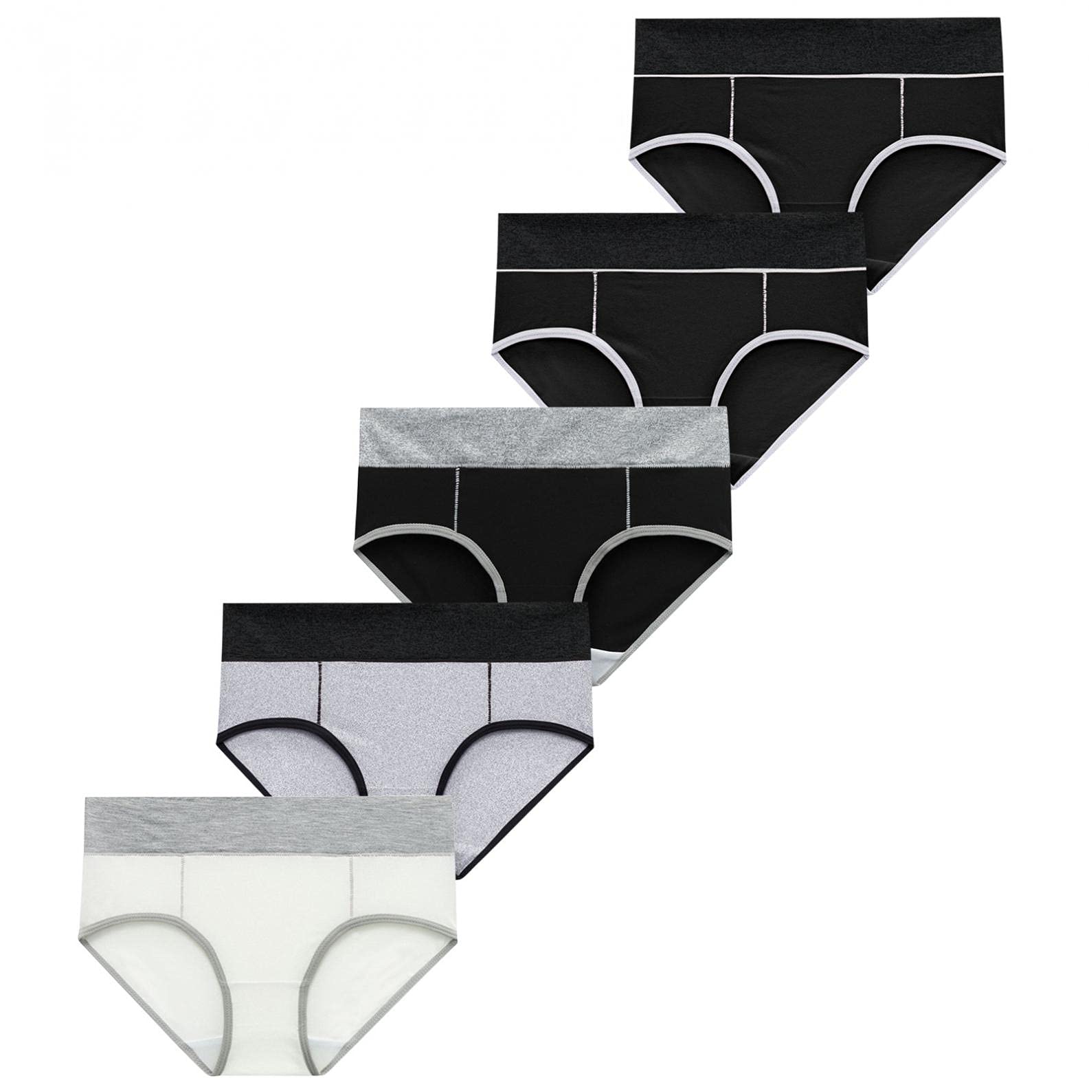Seamless Women's Underwear 5-Pack - High Waist Cotton Soft Brief Panties for Regular & Plus Size | Comfortable Everyday Wear for Work, Yoga & Sleep