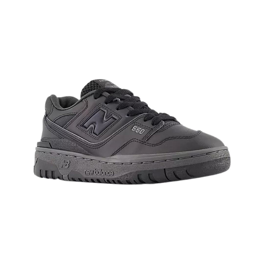 New Balance 550 Triple Black Men's & Women's Sneakers - Classic Basketball-Inspired Shoes for Casual Wear, Running & Street Style Fashion