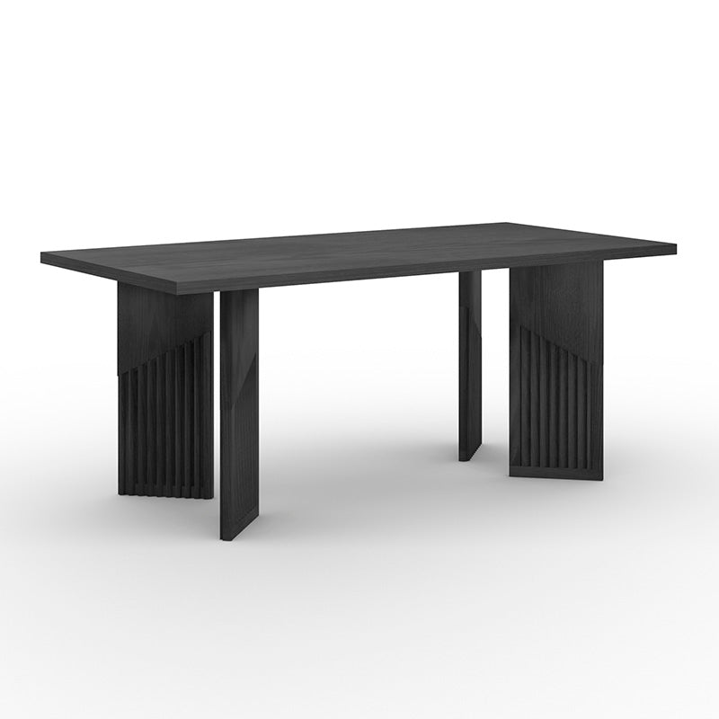 Premium MONTANA 180cm Dining Table - Solid Black Ash Wood for Modern Dining Room & Kitchen - Perfect for Family Gatherings & Dinner Parties
