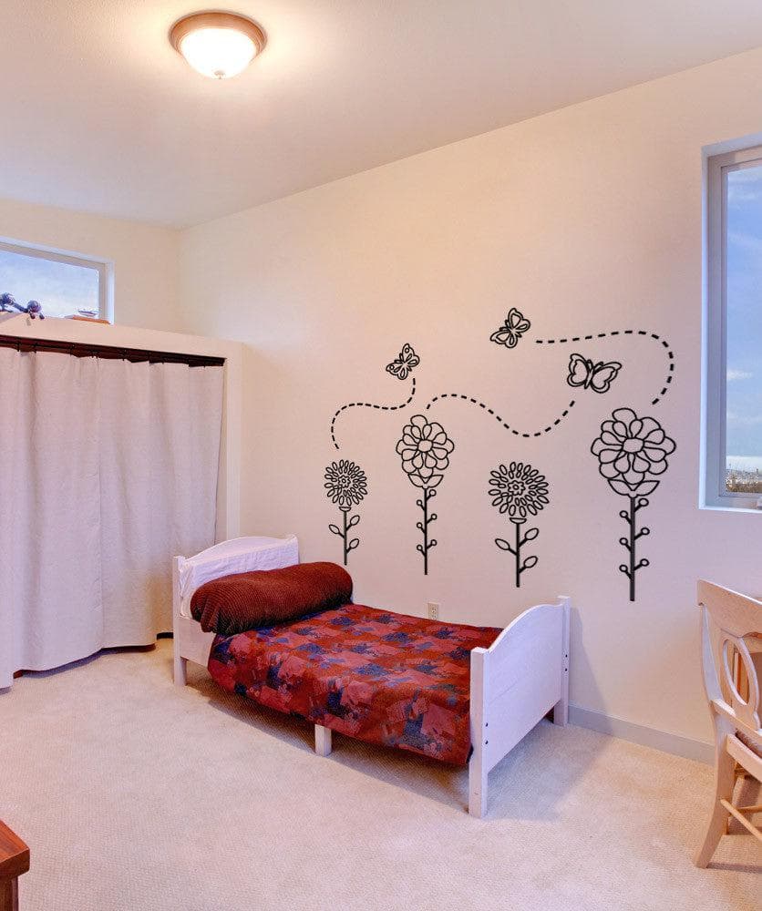 Vinyl Wall Decal Sticker - Flower Garden Design #OS_MG349 - Perfect for Home Decor, Nursery, Bedroom & Living Room Wall Art