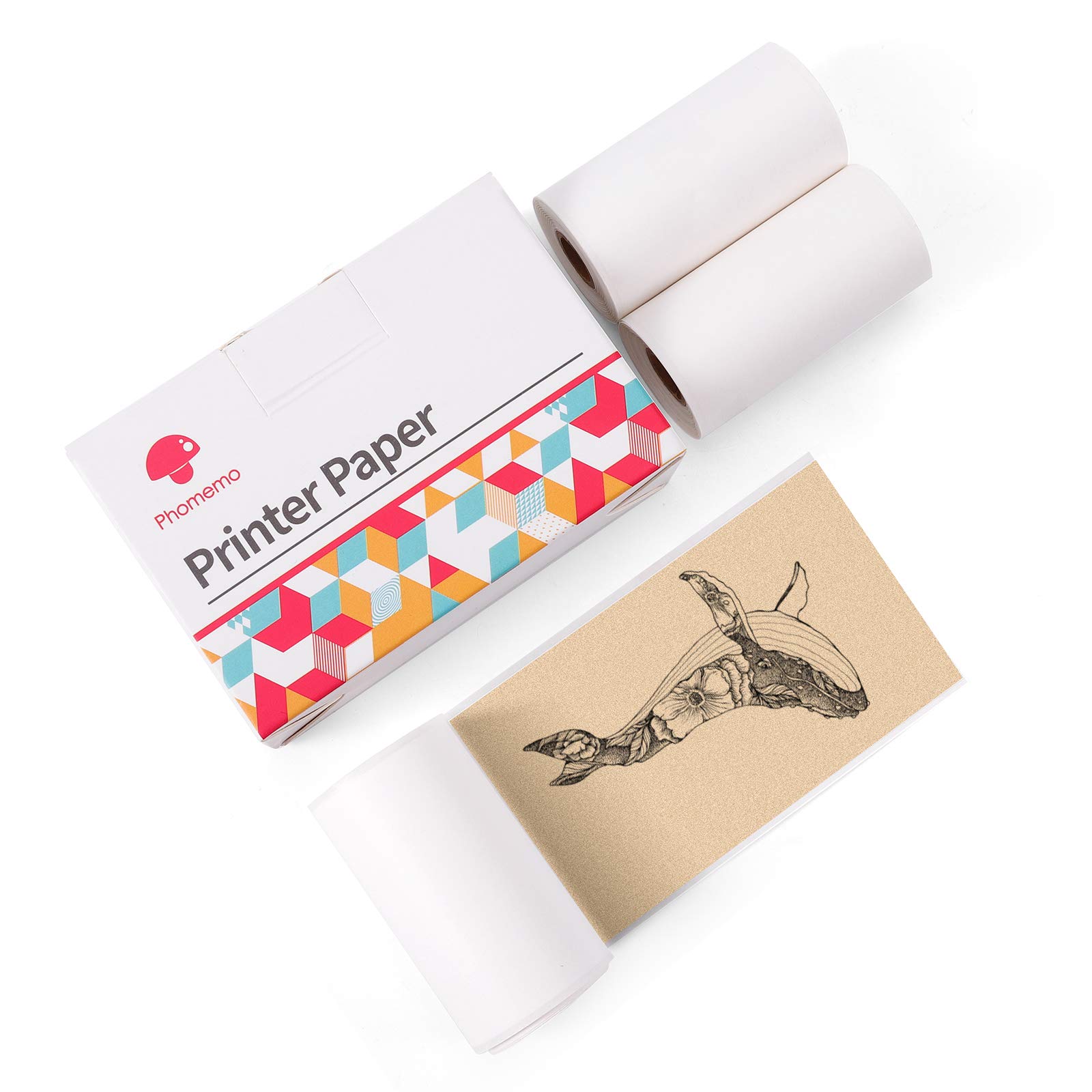 Phomemo M02 Printer Paper - Gold Transparent Thermal Sticker Paper, 53mm x 3.5m, 3 Rolls - Compatible with Mini Printers for Labels, Receipts & Barcode Printing - Perfect for Retail, Shipping & Small Business Use