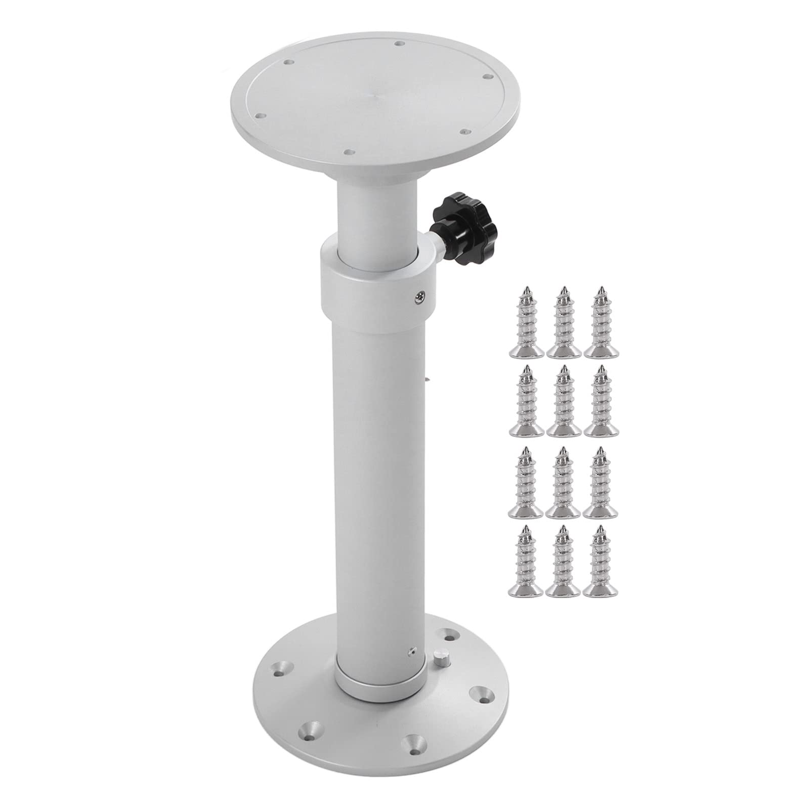Adjustable Aluminum Alloy Table Pedestal Stand 17.5-30 Inches Height - RV, Motorhome, Boat & Yacht Mounting Kit for Dining & Workspace Solutions