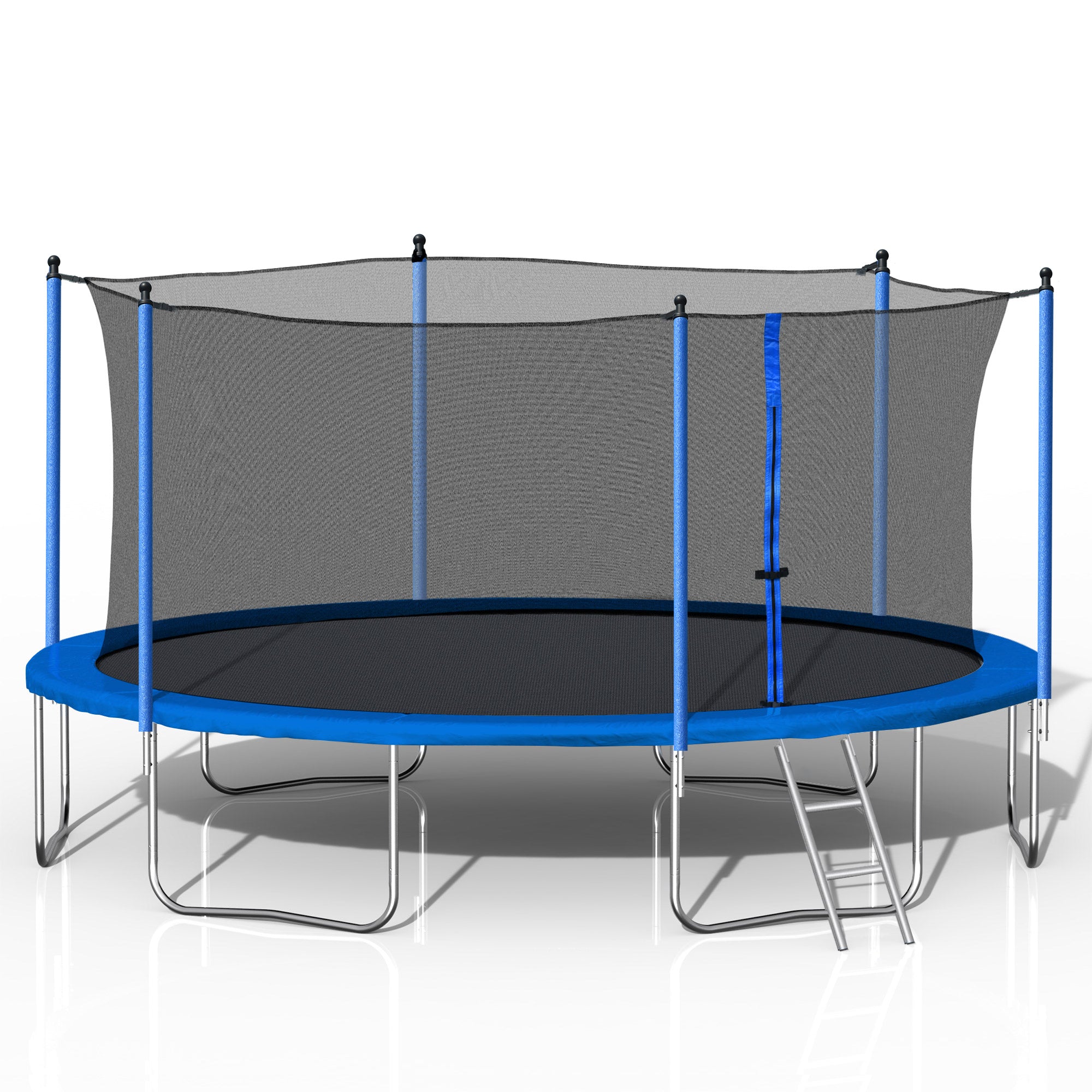 14FT Trampoline with Safety Enclosure Net - Heavy Duty Jumping Mat & Spring Padding for Kids & Adults - Outdoor Backyard Fun for Family Exercise & Recreation - Includes Ladder