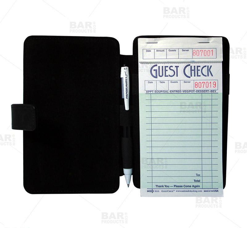 Customizable Guest Check Pad Holder with Feathers - Perfect for Restaurants, Cafes & Hospitality Businesses